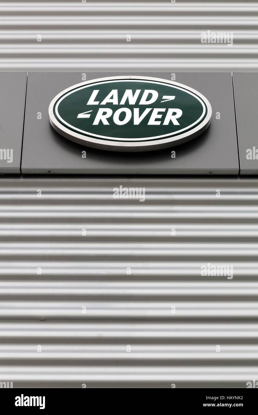 Logo Land Rover sur un mur Banque D'Images
