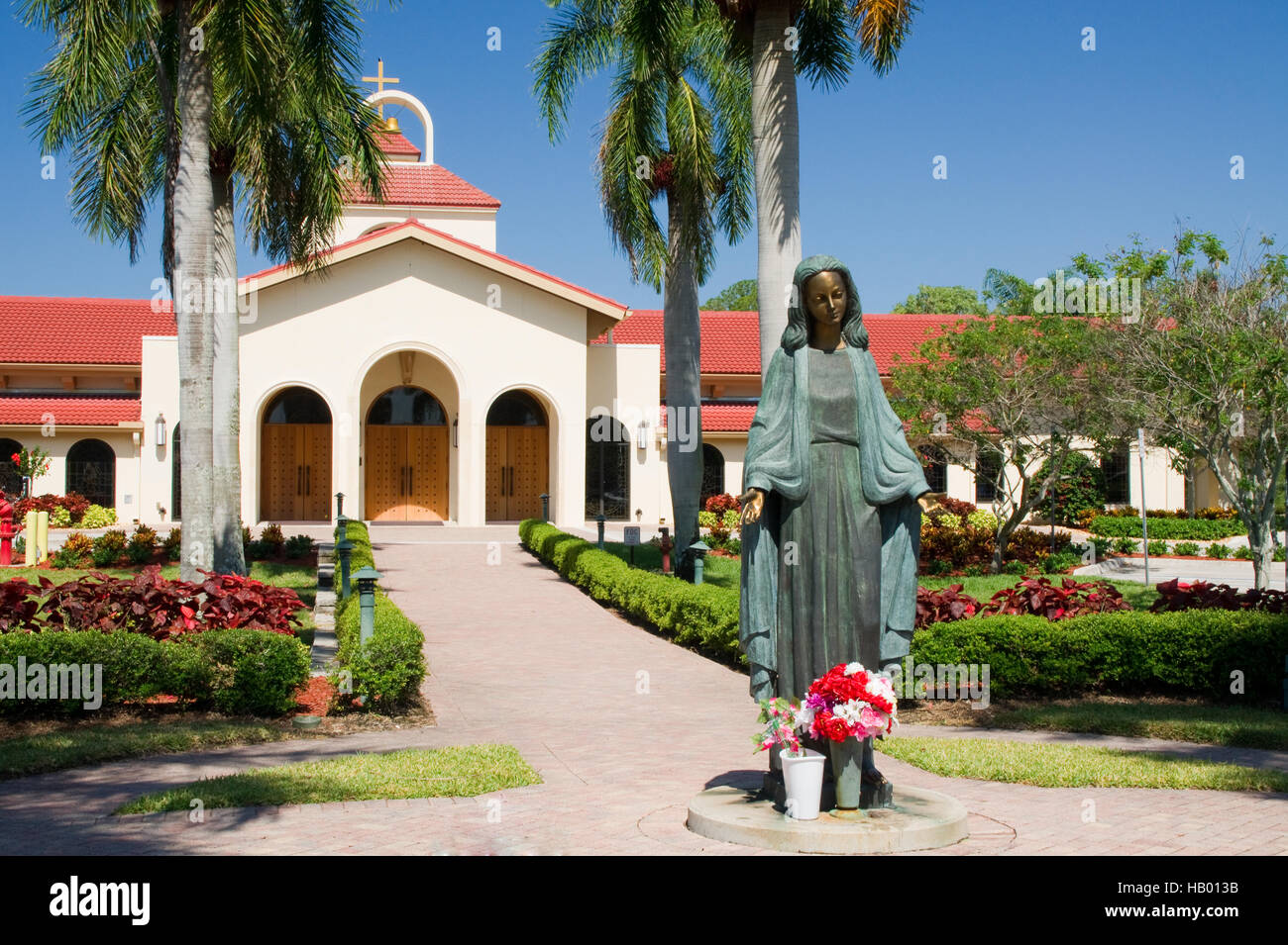 Marie, la figure, le symbole, l'entrée, le chemin, l'église, Banque D'Images