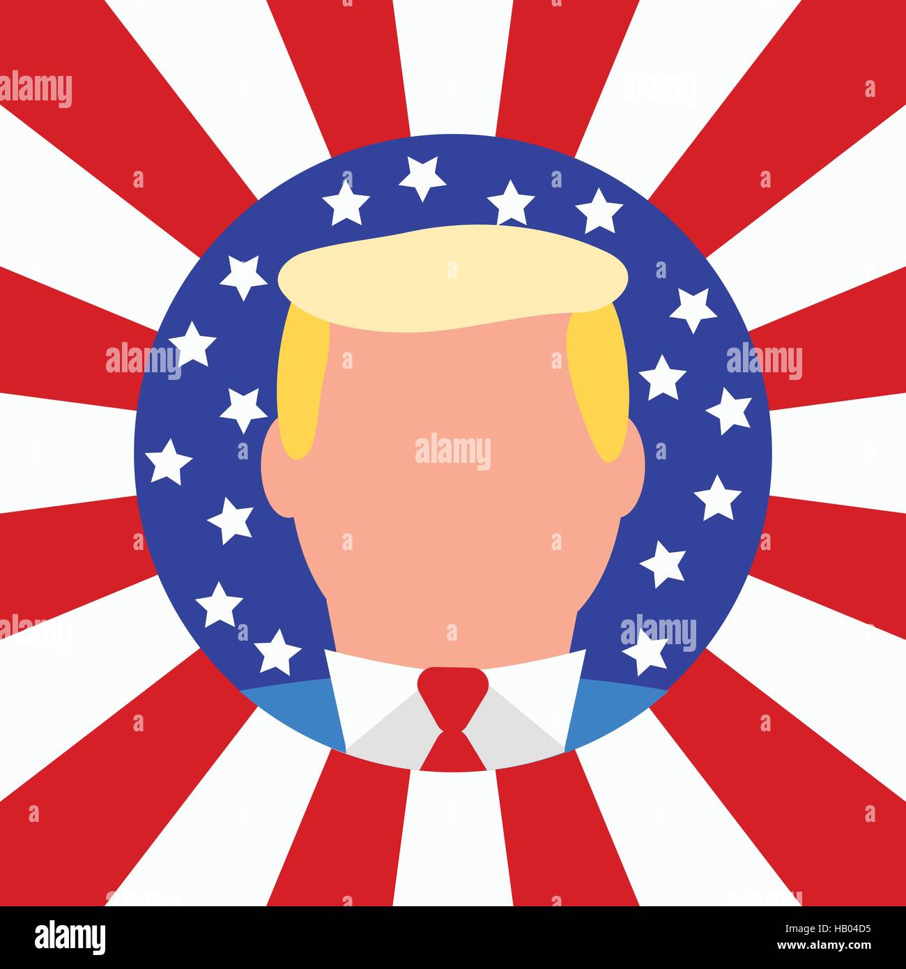Nouveau président américain Donald Trump. Drapeau américain. Illustration de Vecteur