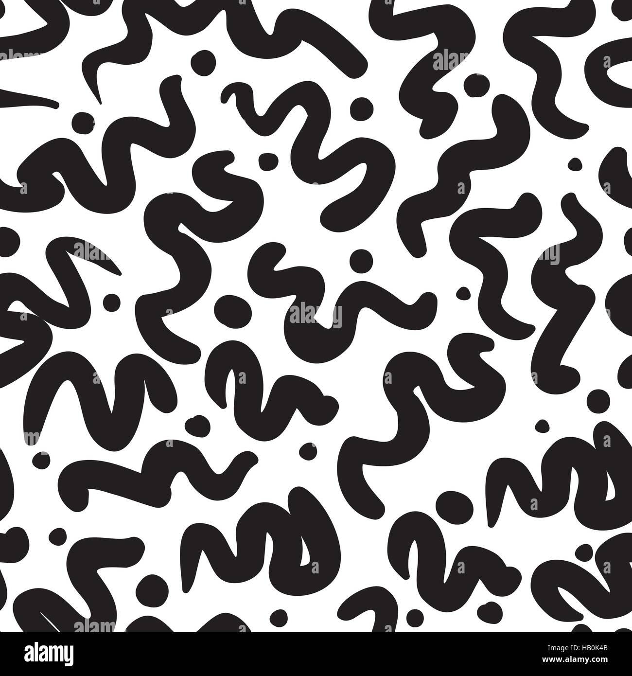 Vector hand-painted seamless pattern avec résumé lignes doodle Illustration de Vecteur