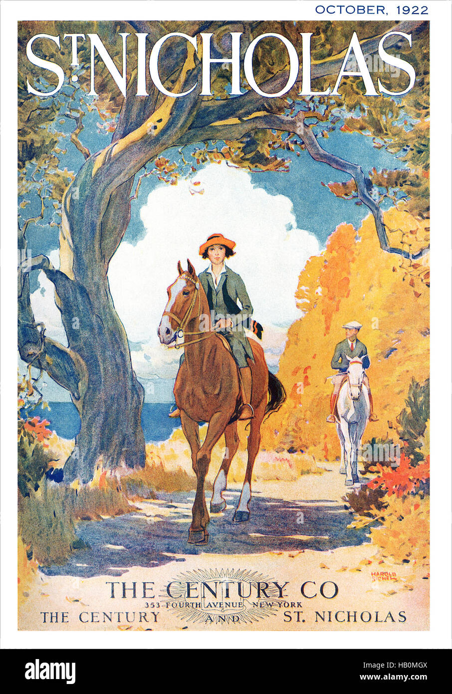 Couverture du magazine pour enfants aux États-Unis pour octobre 1922 Saint Nicolas Banque D'Images