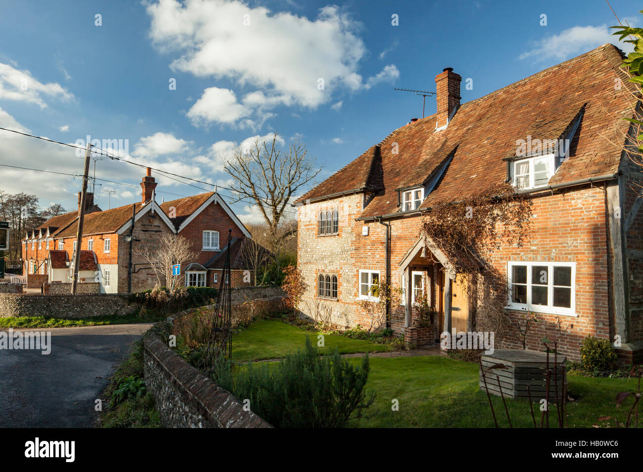 Après-midi d'automne dans Meonstoke, Hampshire, Angleterre. Banque D'Images