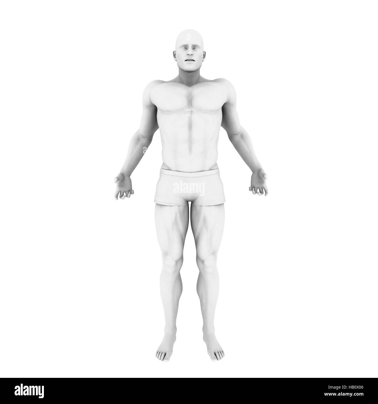 Super Héros posent avec un homme dans le rendu 3d illustration Banque D'Images