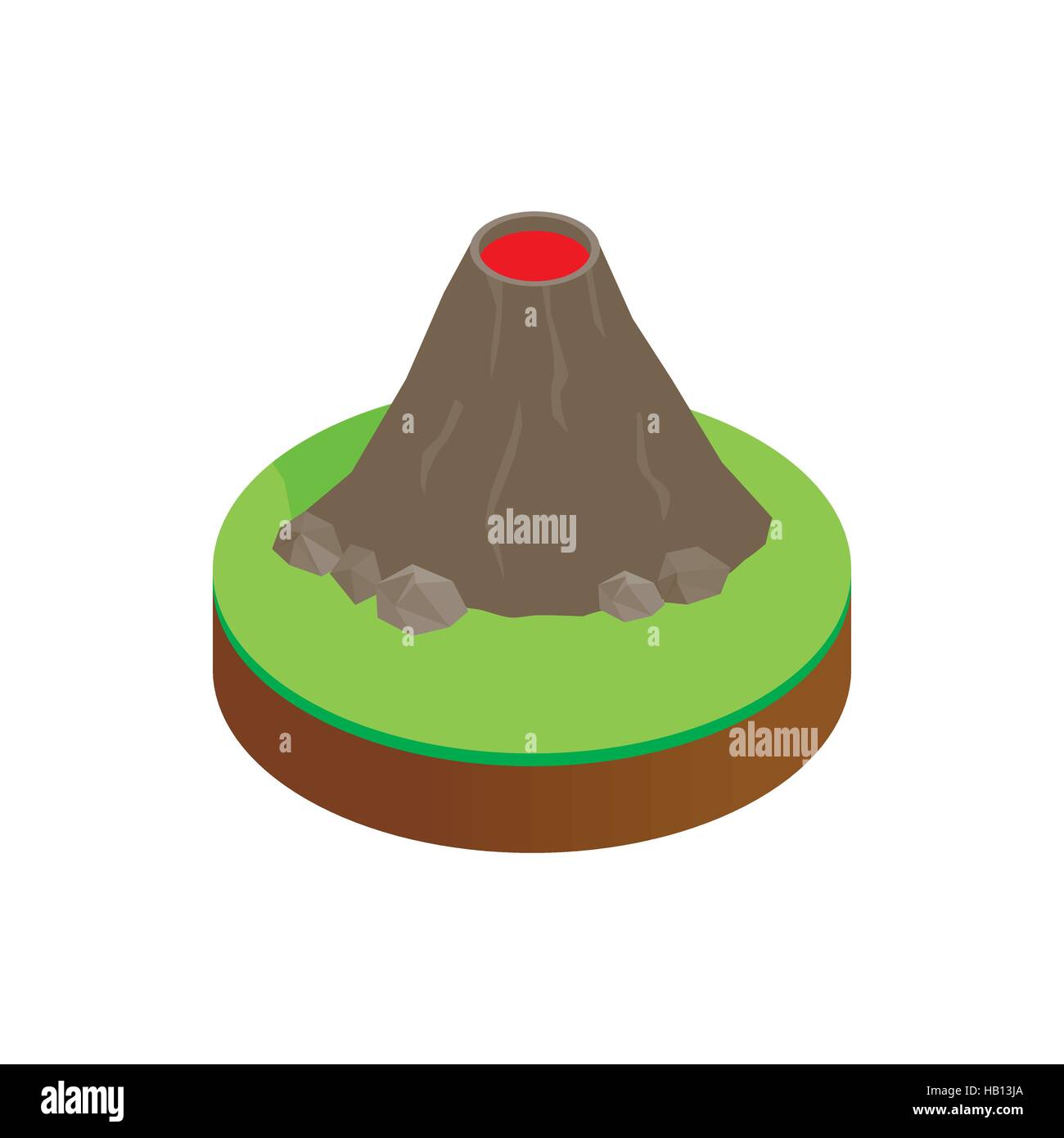 L'éruption du volcan l'icône 3D isométrique Illustration de Vecteur