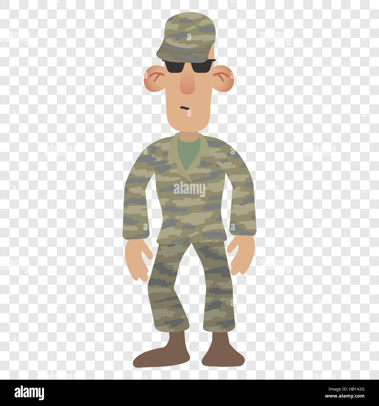 Homme soldat Cartoon Illustration de Vecteur