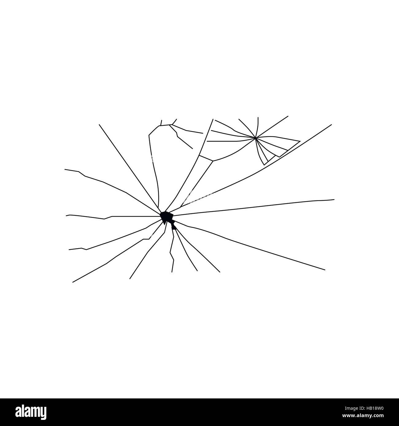 Silhouette de verre cassée Illustration de Vecteur