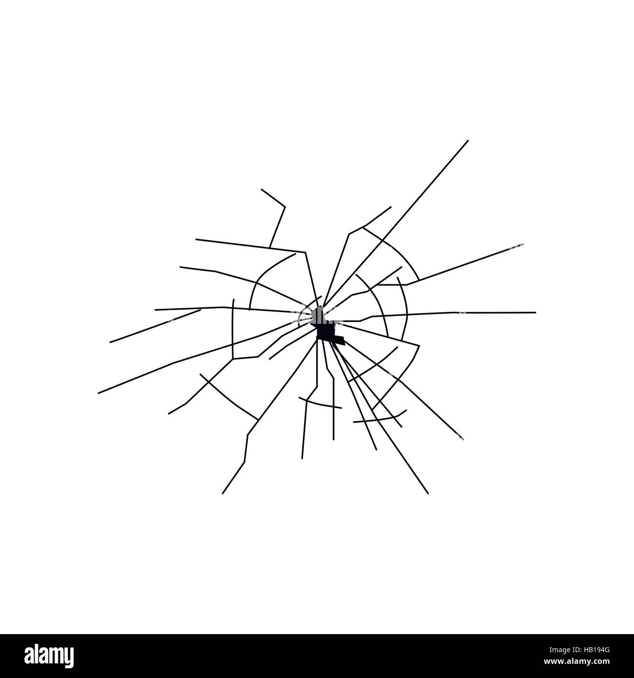 Silhouette de verre cassée Illustration de Vecteur