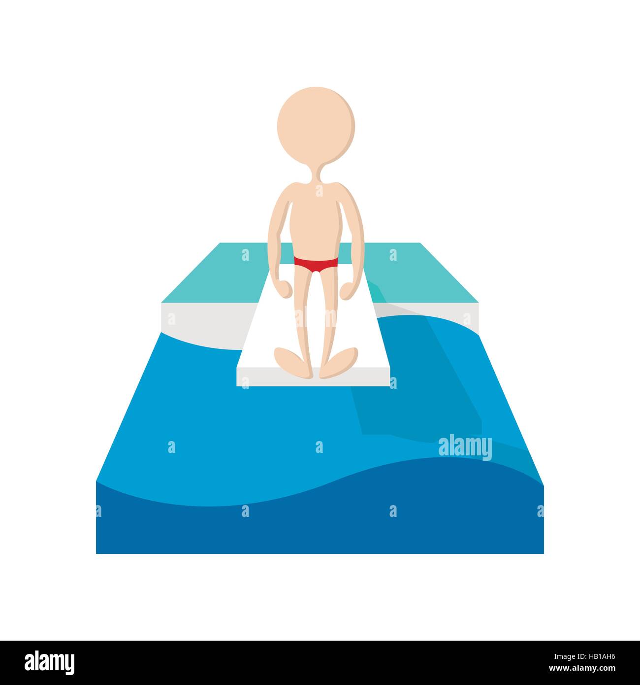Sauter dans une piscine l'icône dessin animé Illustration de Vecteur