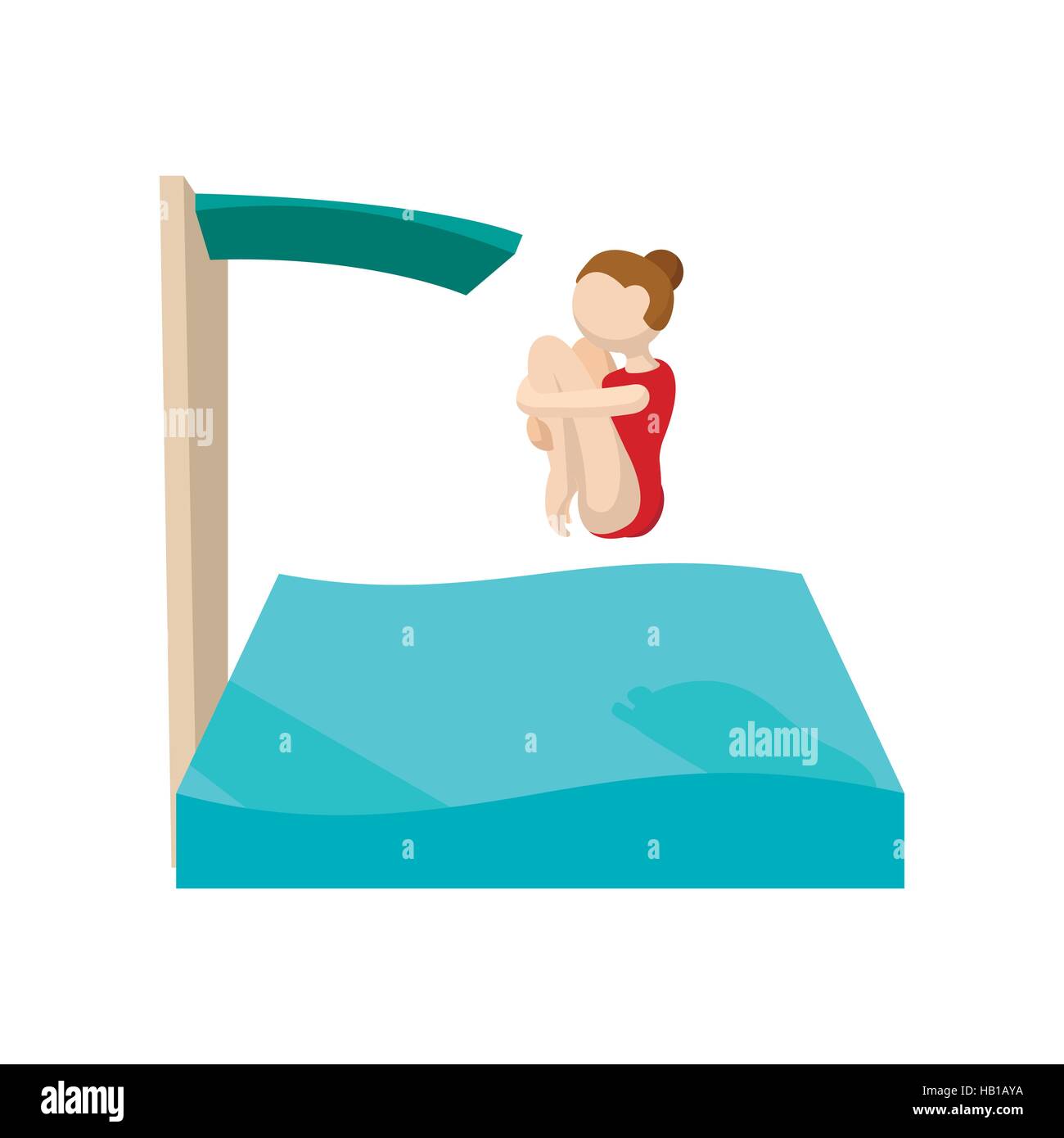 Dans un bassin de plongée femme icône dessin animé Illustration de Vecteur