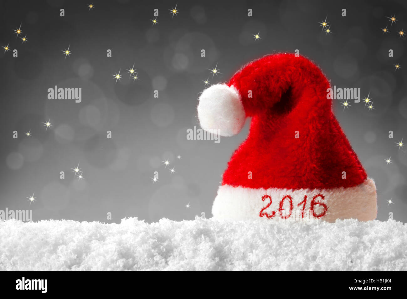 Bonne année 2016 santa hat . Banque D'Images