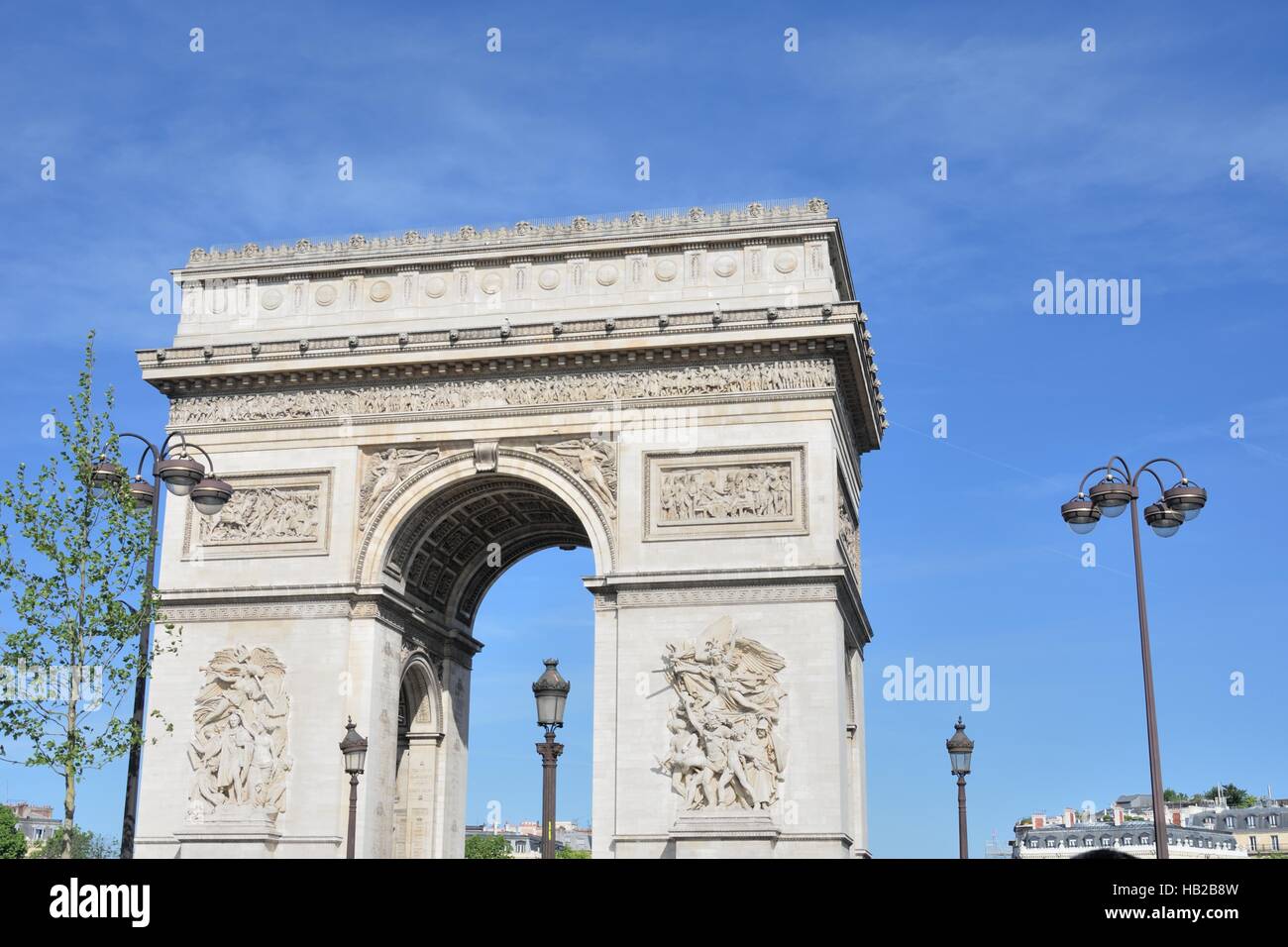 Arc de Triomphe à Paris Champs Elysées Banque D'Images