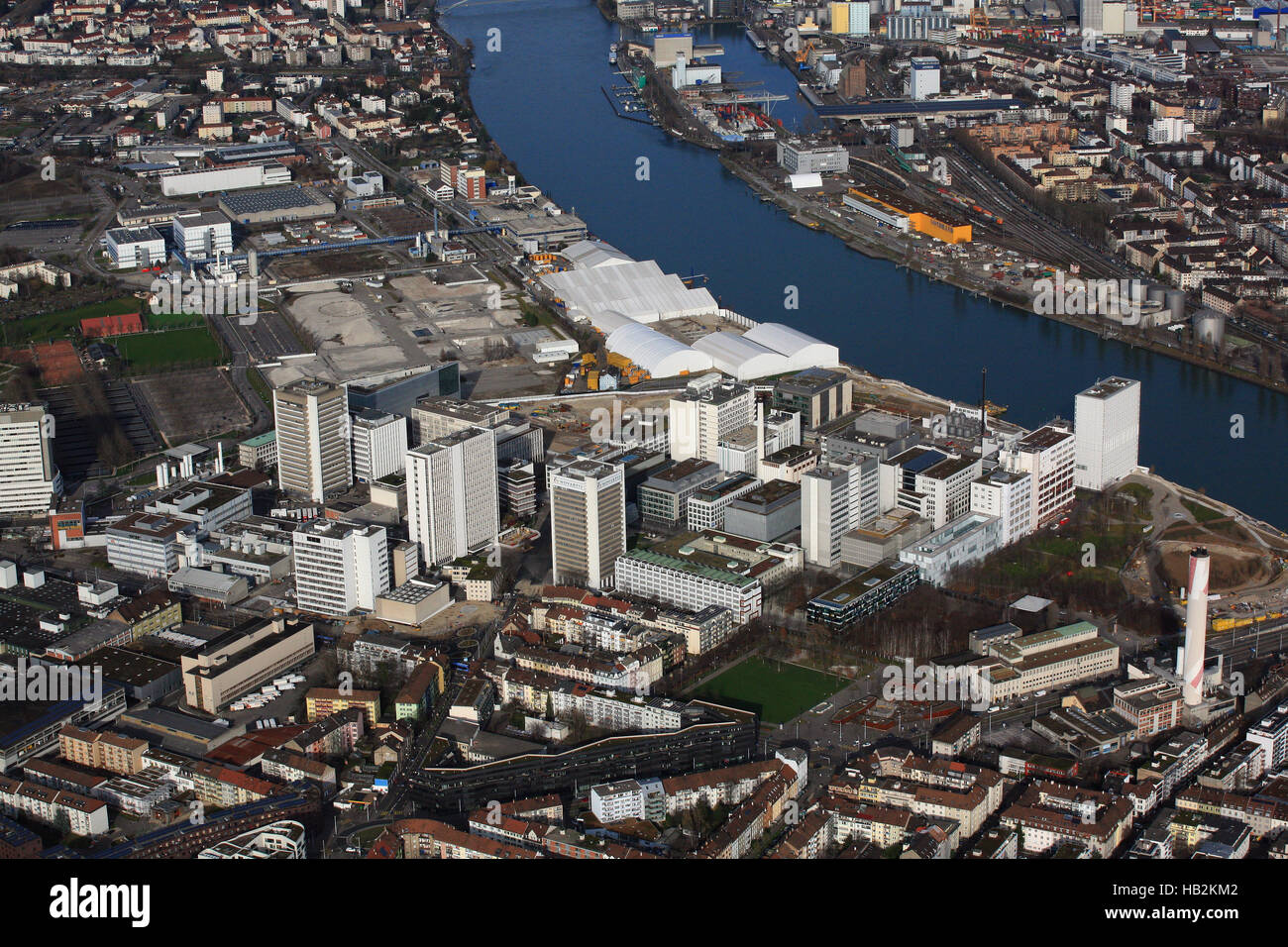 Schweiz, Bâle, Novartis Campus am Rhein Banque D'Images