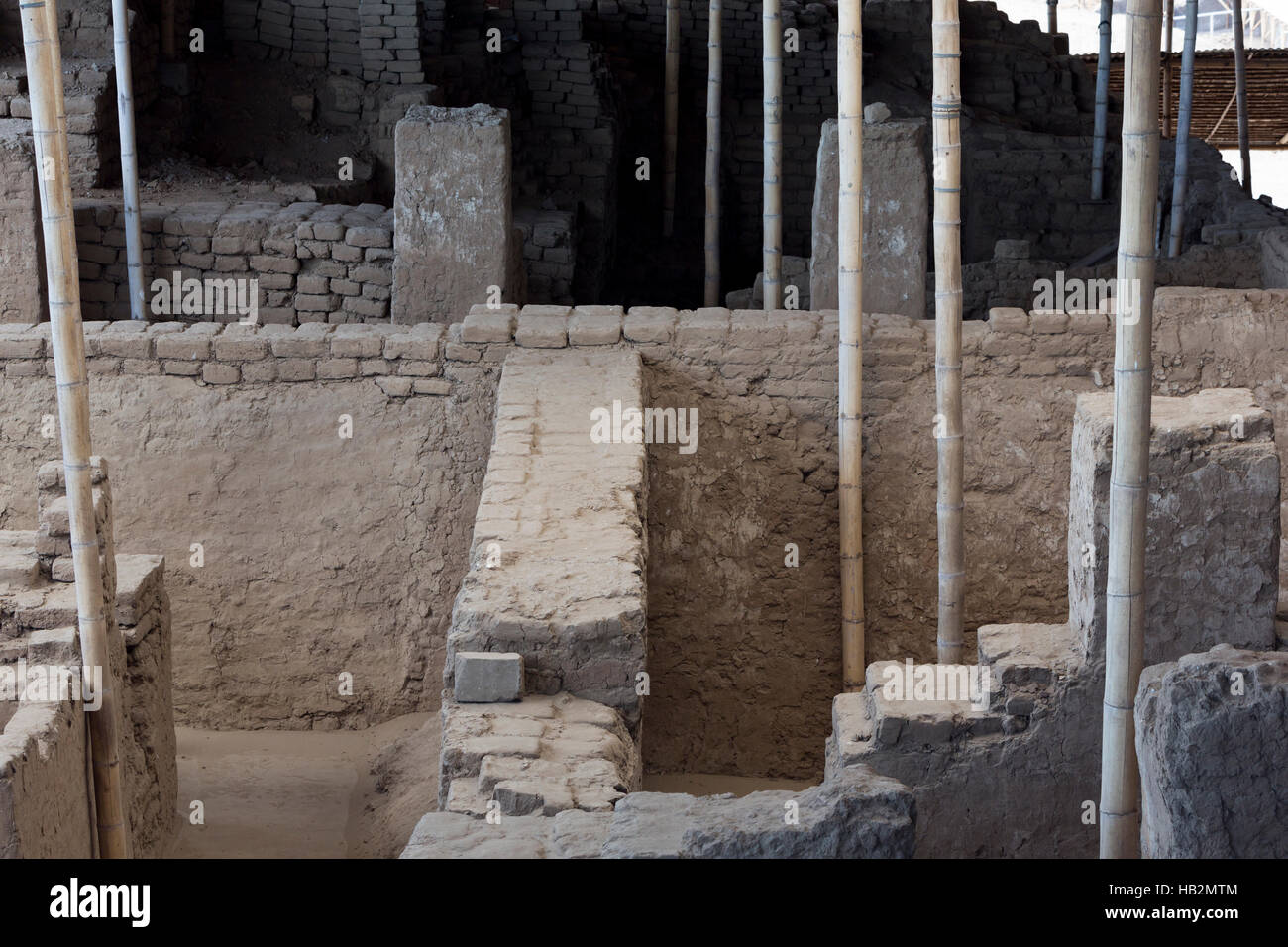 Site archéologique de Huaca del Sol y de la Luna, Pérou Banque D'Images