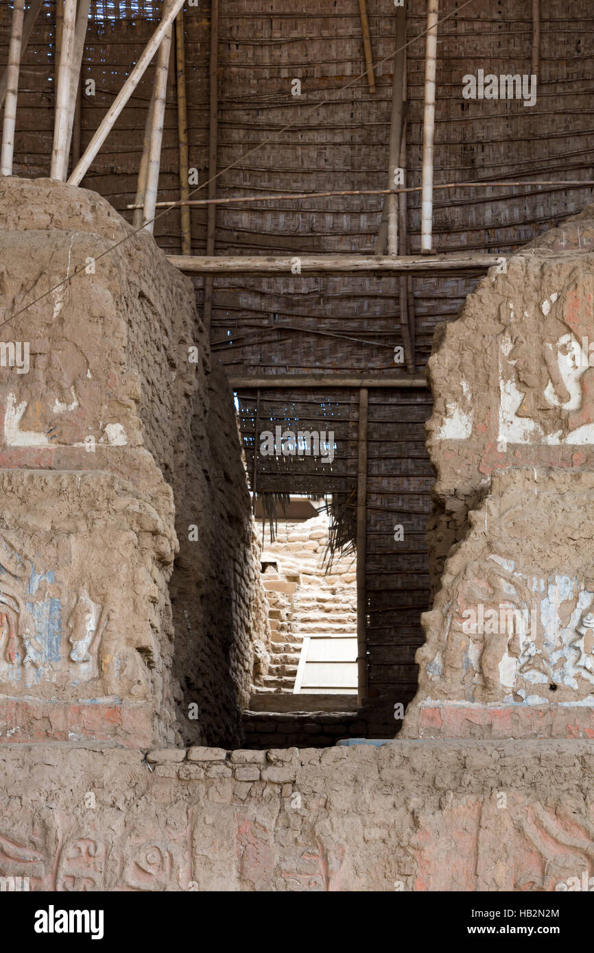 Site archéologique de Huaca del Sol y de la Luna, Pérou Banque D'Images