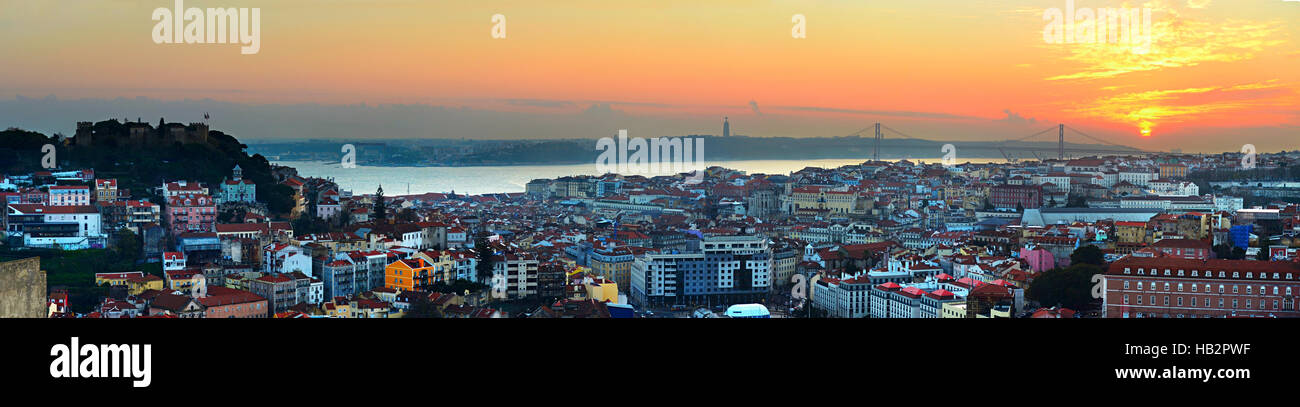 Panorama de Lisbonne, Portugal Banque D'Images