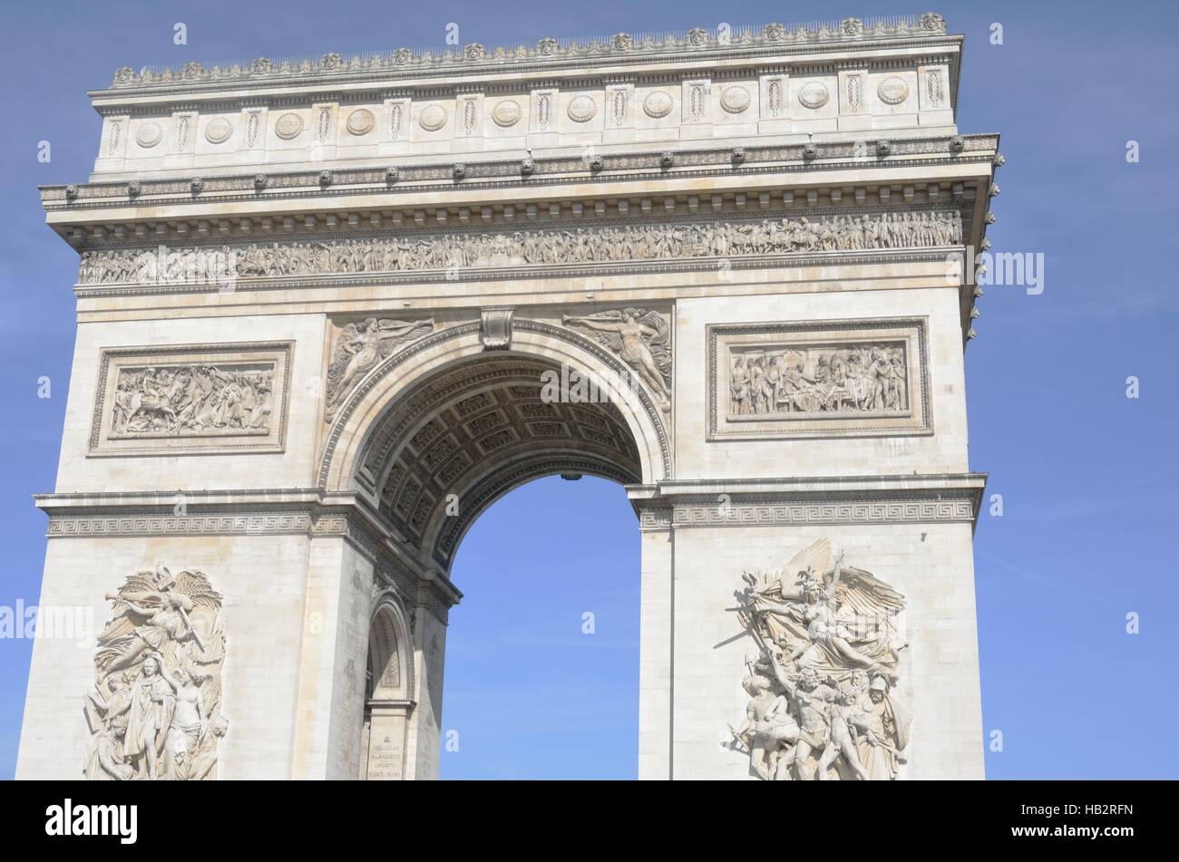 Haut de l'Arc de Triomphe Banque D'Images