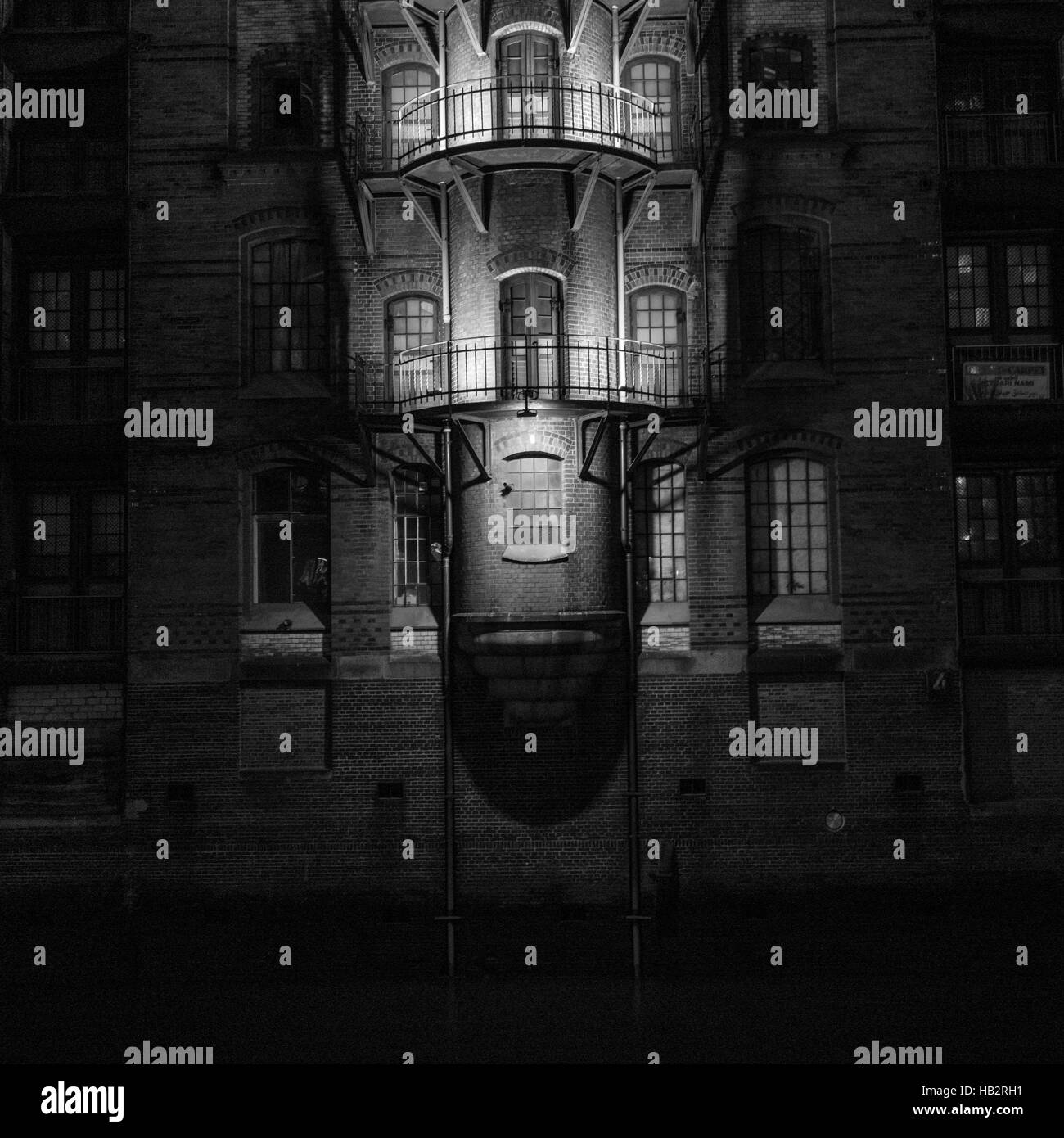 Dans les entrepôts Speicherstadt, Hambourg Banque D'Images