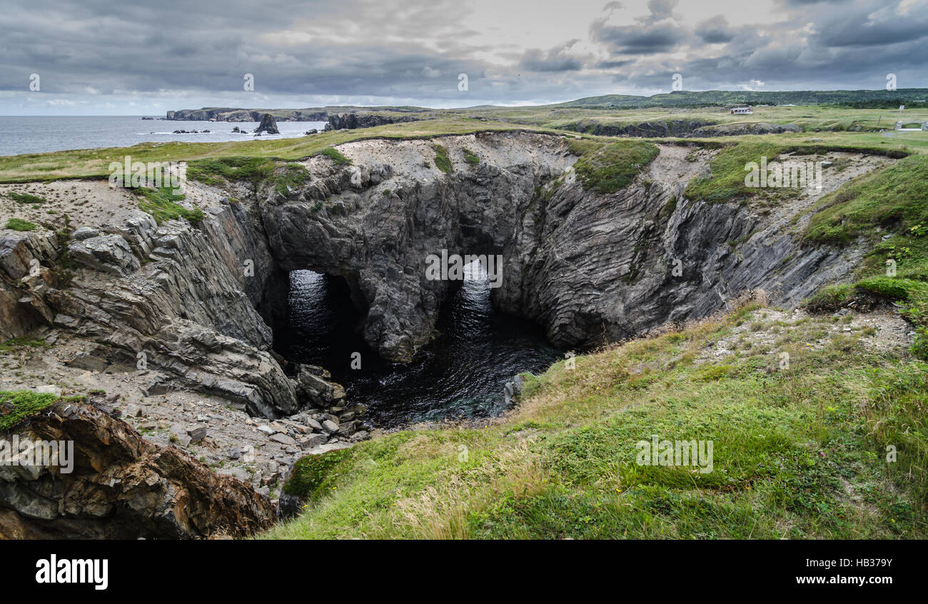 Les yeux du diable - Parc National, Terre-Neuve. Banque D'Images