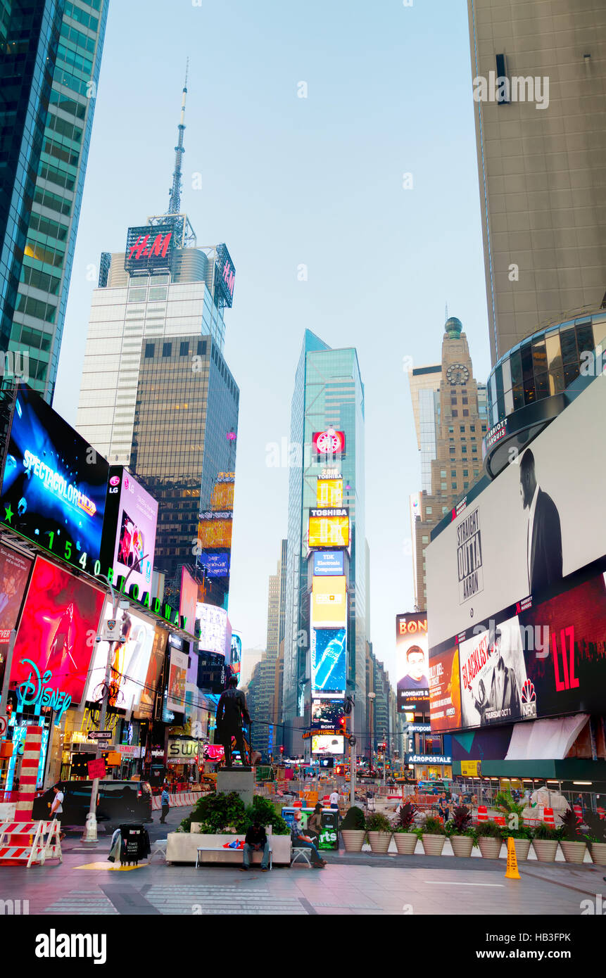 Times Square à New York le matin Banque D'Images