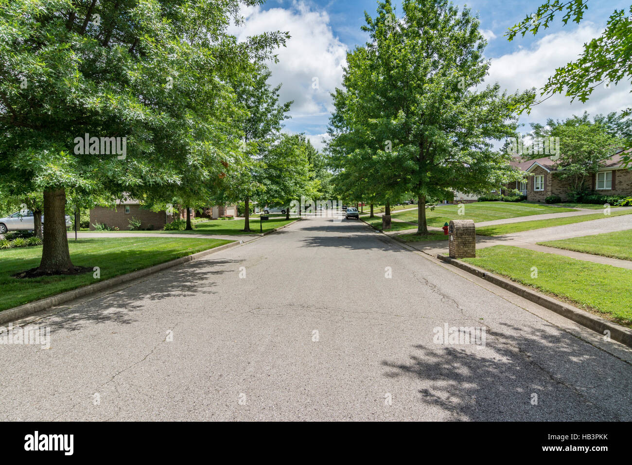 Les rues des quartiers de banlieue de l'Amérique du Midwest Banque D'Images