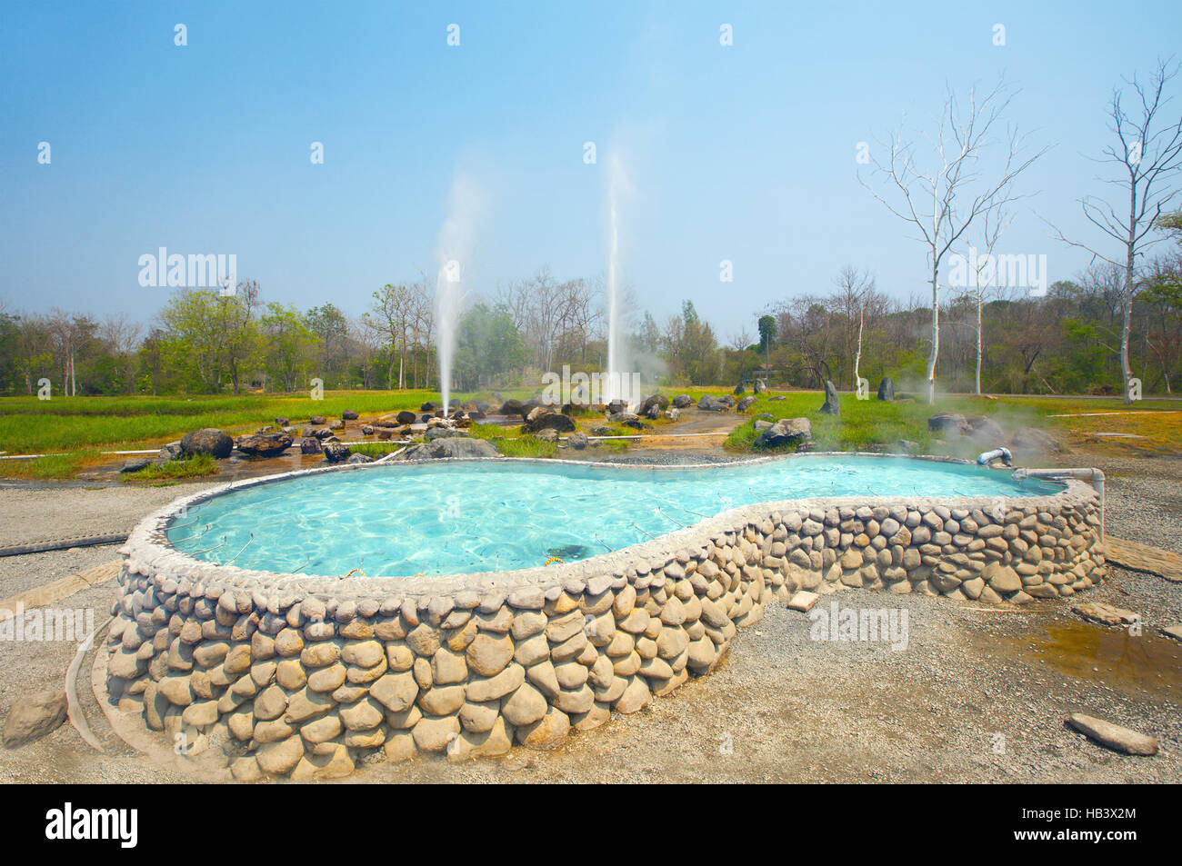 Sources d’eau chaude Banque D'Images