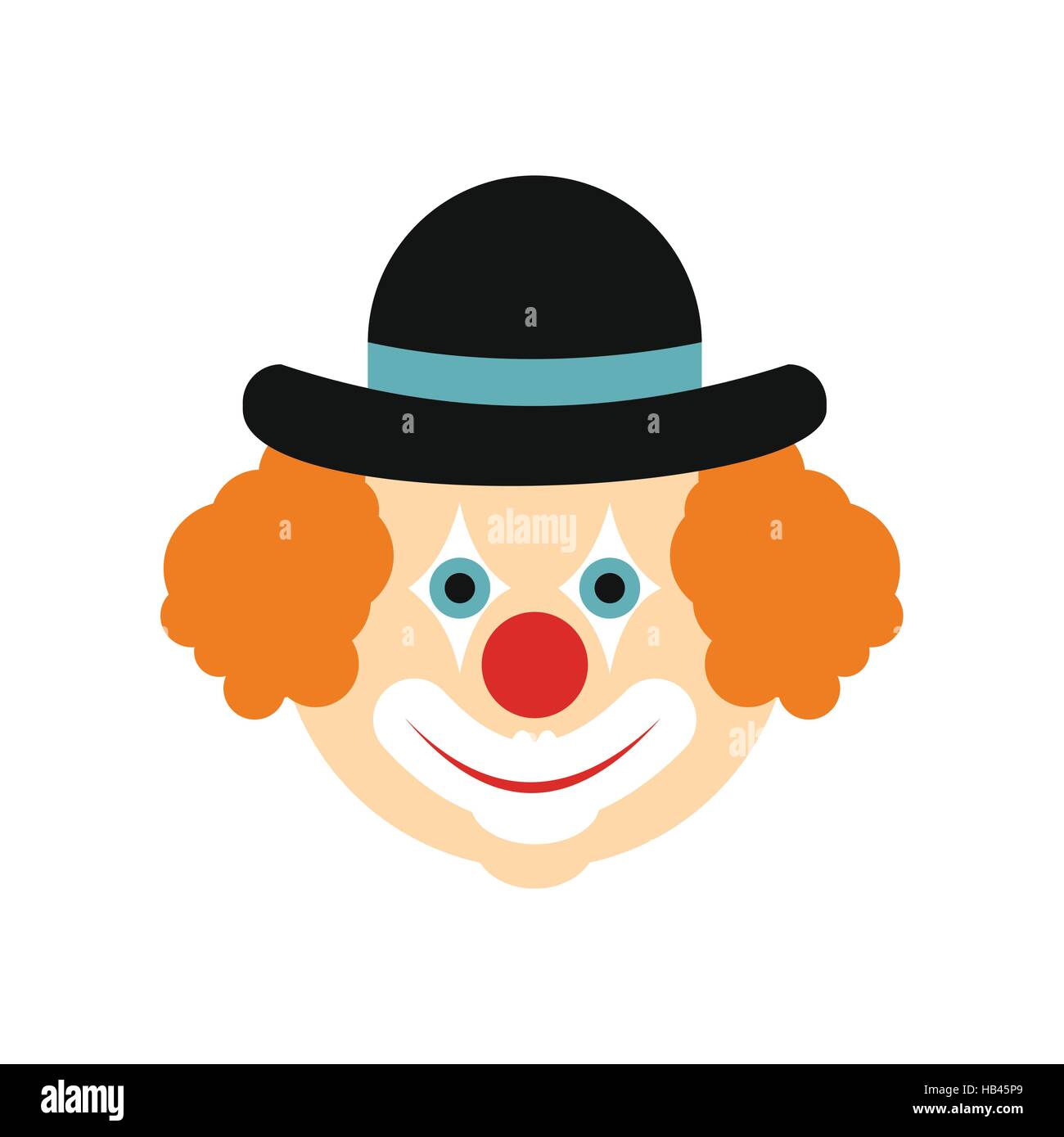 Icône plate de clown Illustration de Vecteur