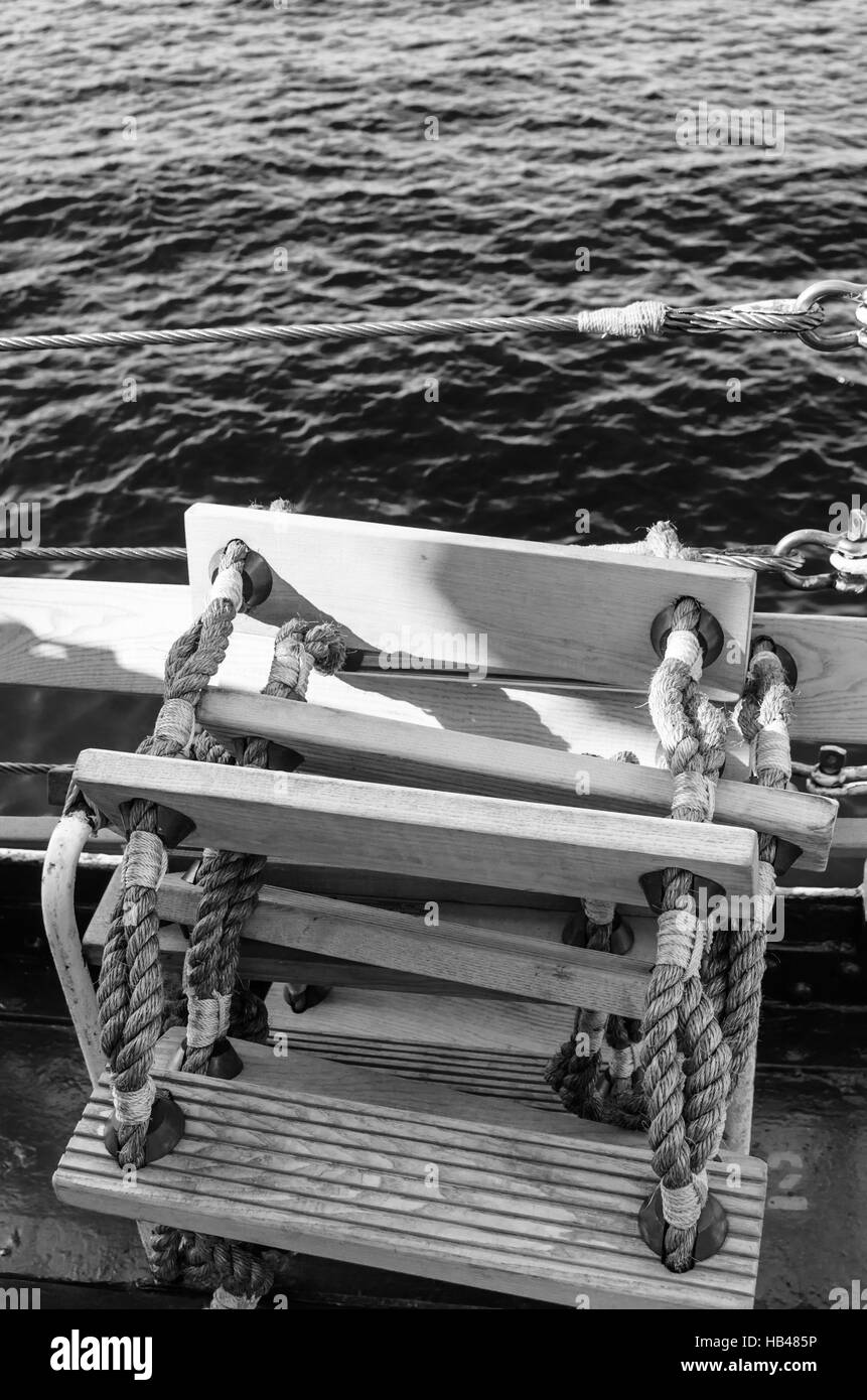 Échelle de corde pour le pilote Banque D'Images