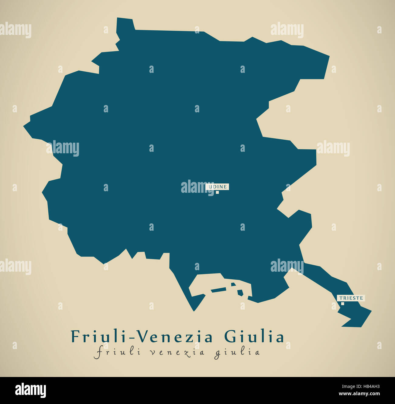 Carte moderne - Frioul-Vénétie Julienne en Italie Banque D'Images