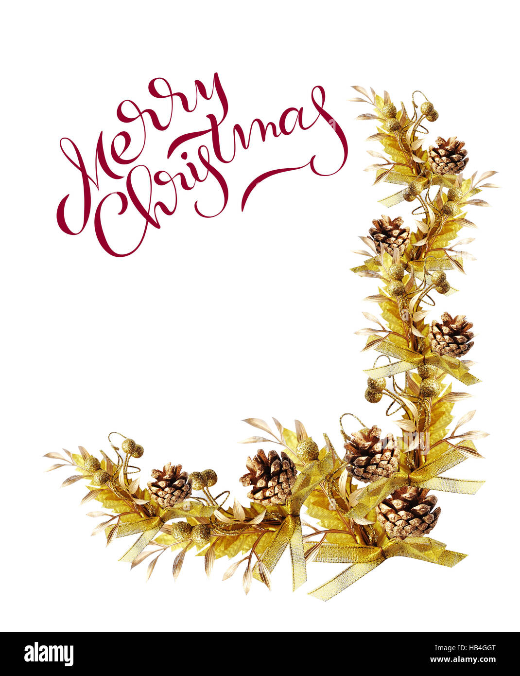 Décoration Vacances avec texte Joyeux Noël. Calligraphie lettrage Banque D'Images