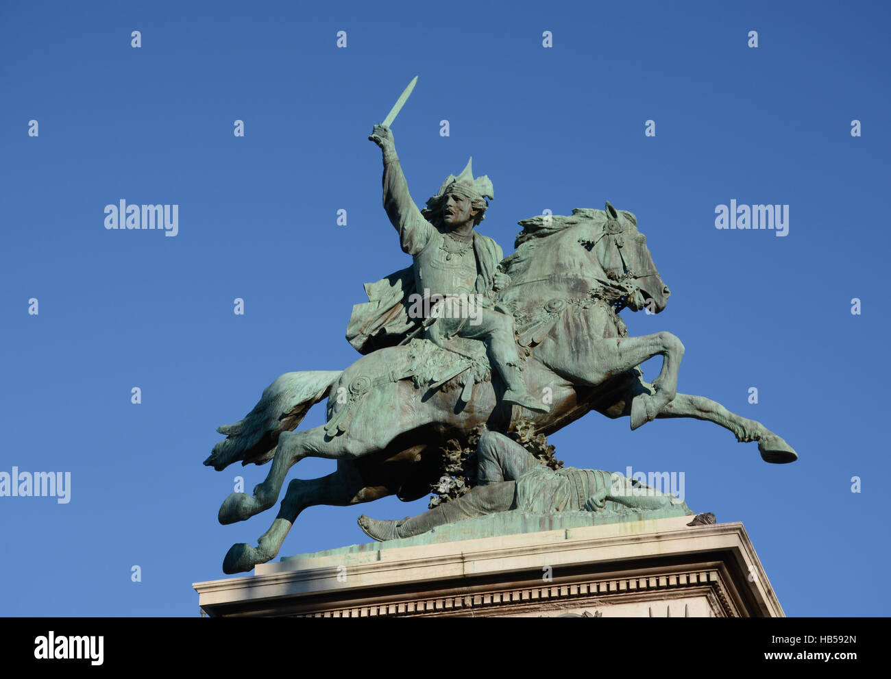 Statue équestre de Vercingétorix, Place de Jaude, Clermont-Ferrand, Puy-de-Dôme, Auvergne, Massif-Central, France Banque D'Images