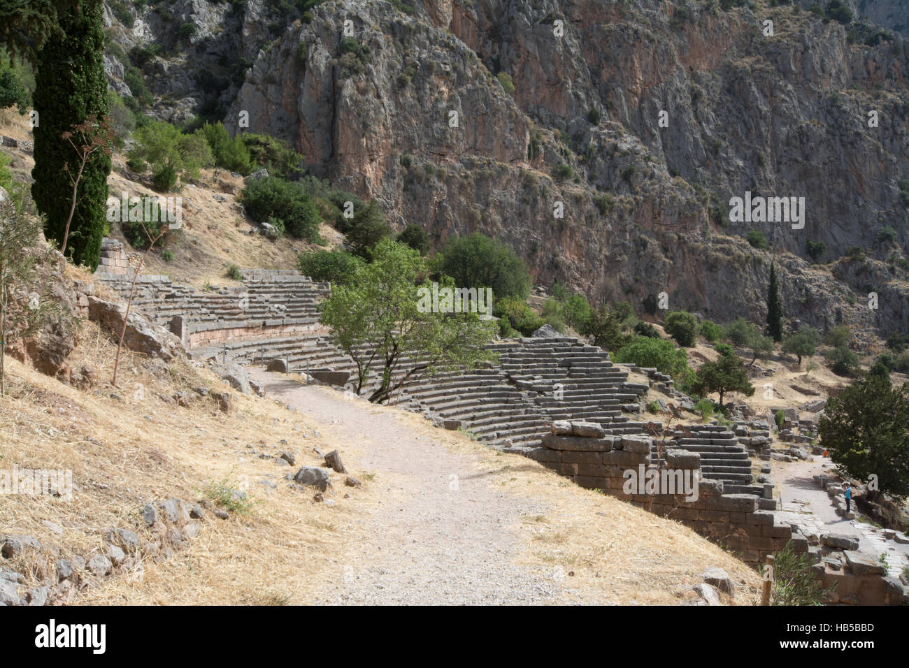 Le site archéologique de Delphes, en Grèce - l'amphithéâtre (Amphithéâtre) Banque D'Images