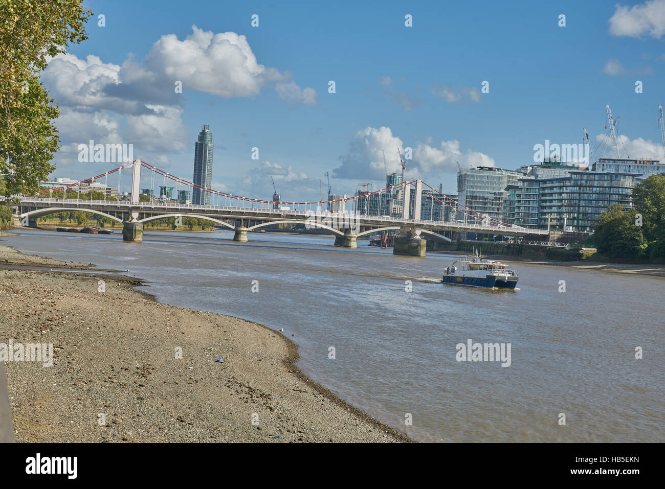 L'albert bridge, Londres. Pont de la Tamise. Pont victorien Banque D'Images