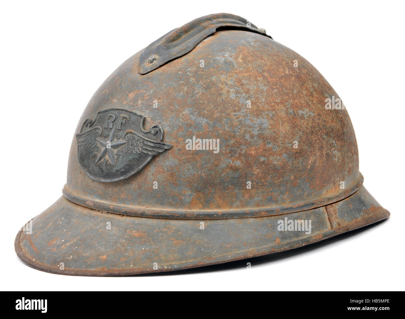 Première Guerre mondiale casque de soldat de l'armée française Banque D'Images
