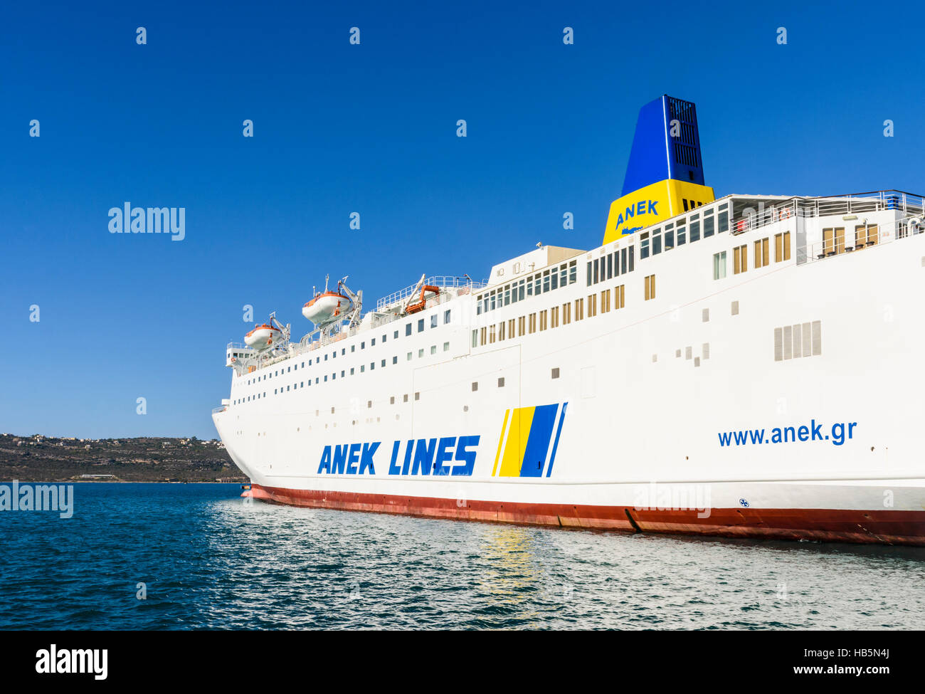 ANEK Lines Ferry grec F/B Ranna amarré au port de Souda, en Crète, Grèce Banque D'Images