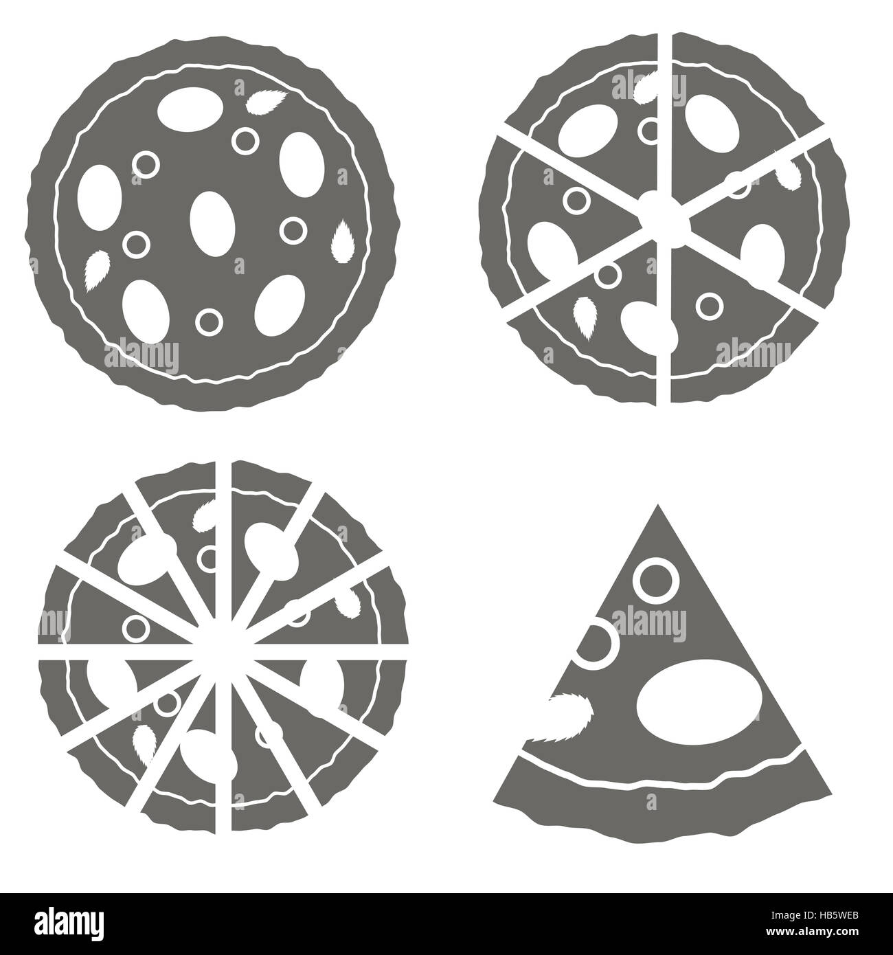 Icône Pizza Isolated Banque D'Images