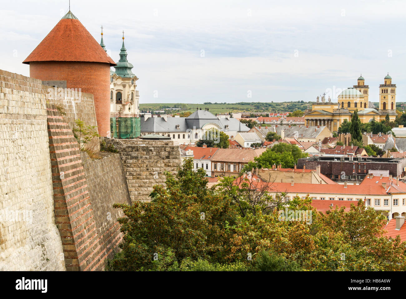 Vue depuis le château d'Eger en Hongrie Banque D'Images