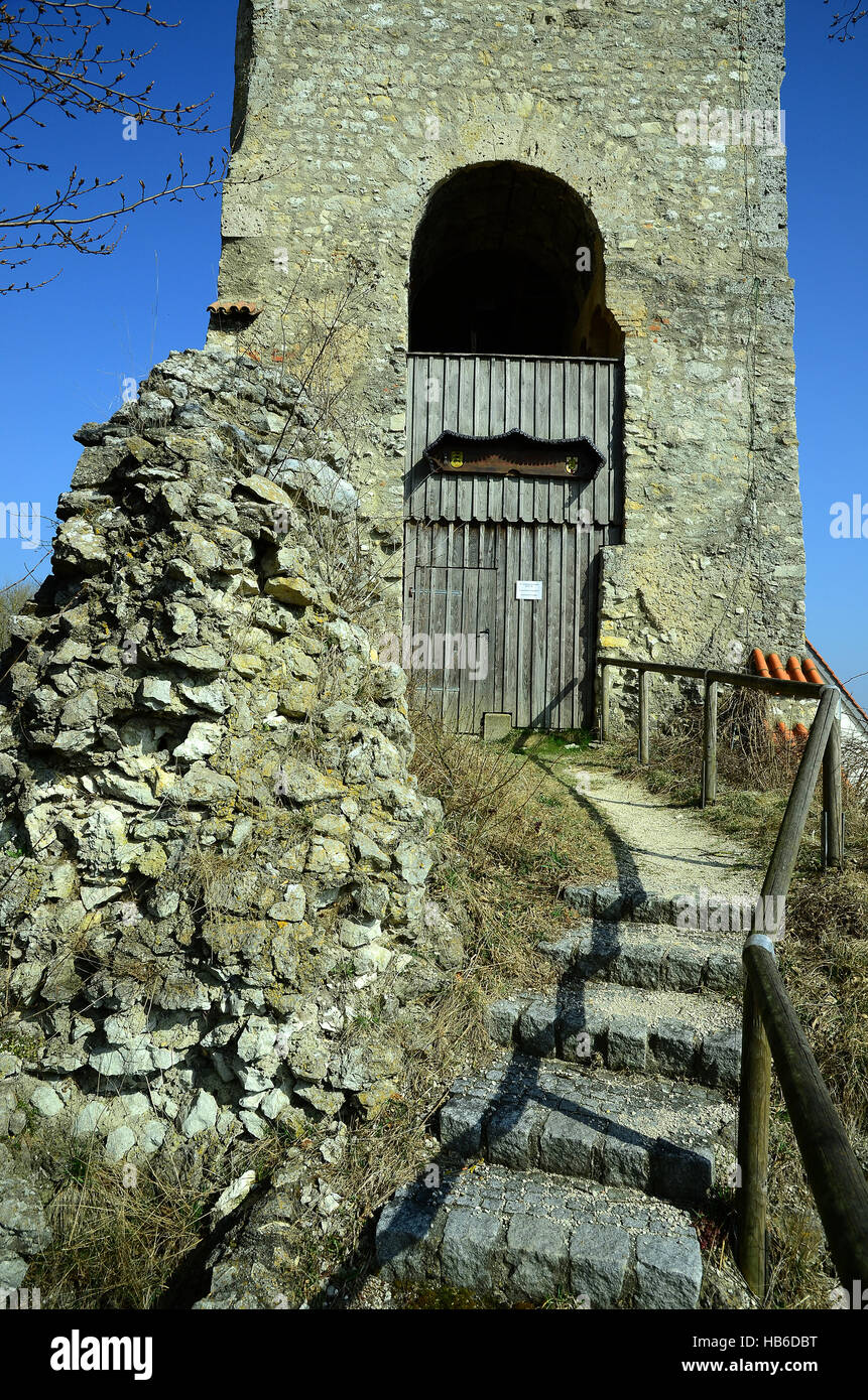 Ruine, tour, château, Jura souabe, Allemagne Banque D'Images