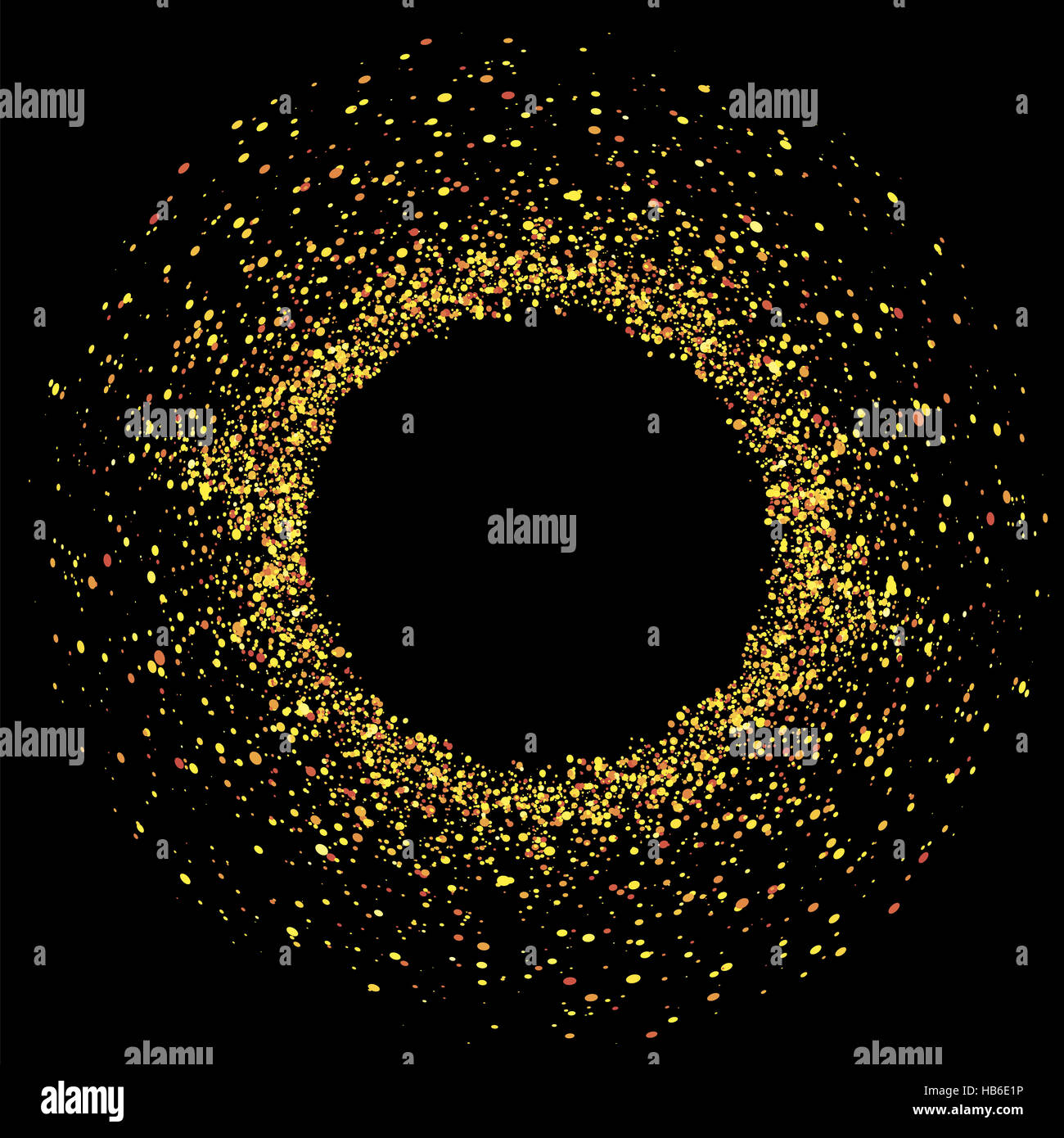 Cercle d'or isolé du châssis Banque D'Images