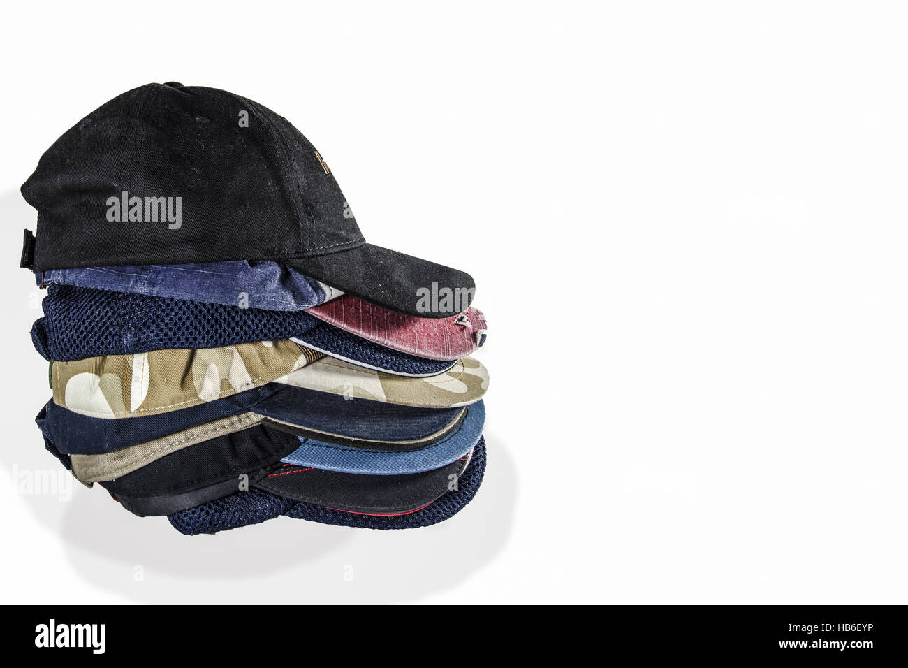 Profil de casquettes de baseball avec fond blanc Banque D'Images