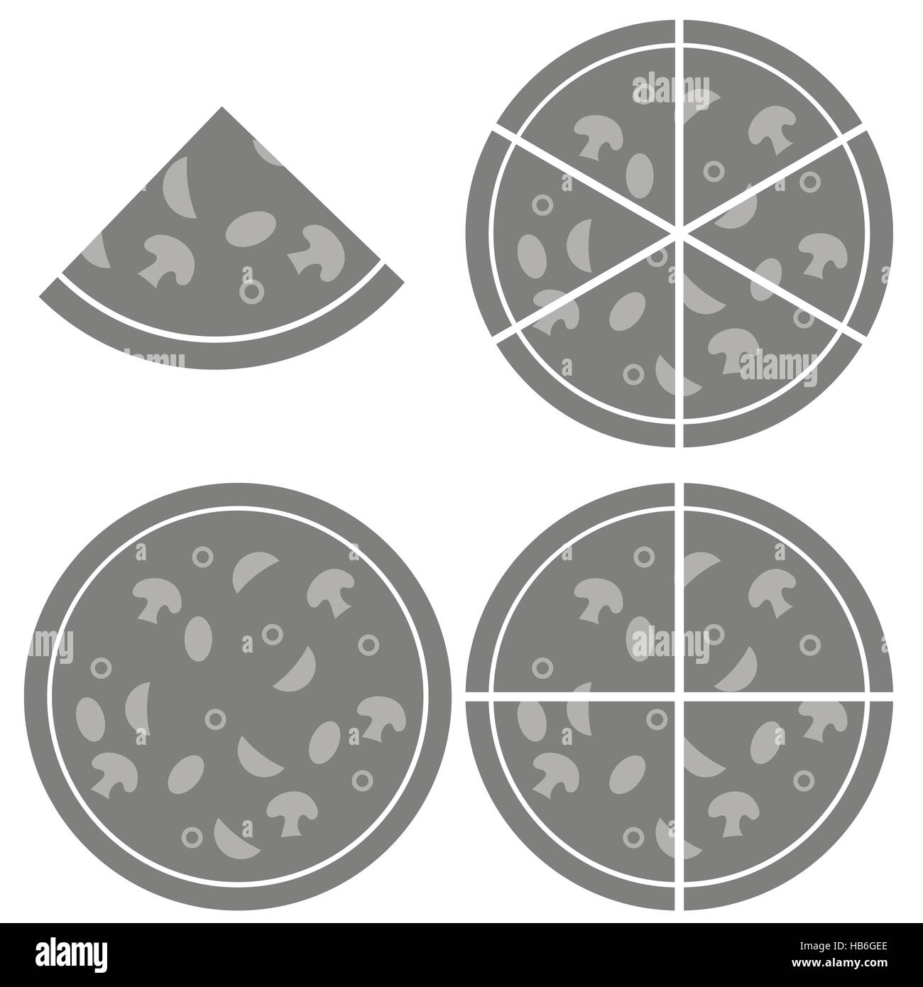 Icône Pizza Isolated Banque D'Images