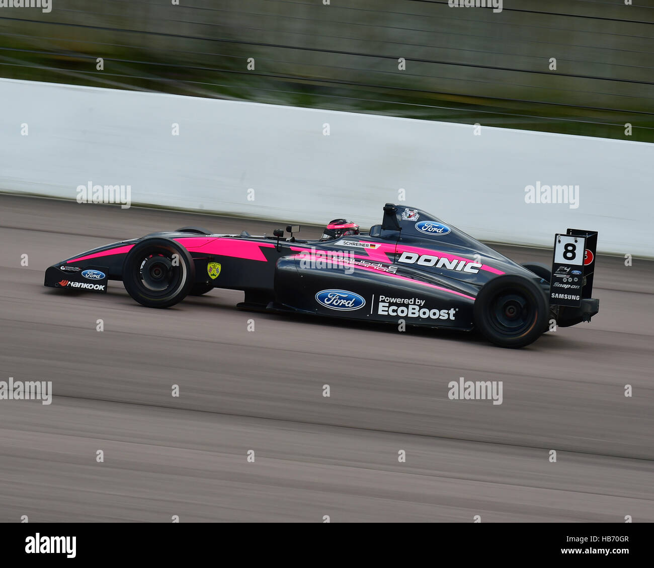 Carrie Schreiner, Mygale M14-F4, Ford EcoBoost, F4 championnat britannique, Formule 4, FIA, BTCC, Rockingham Rockingham Speedway Motorsport, dimanche, 28e Banque D'Images