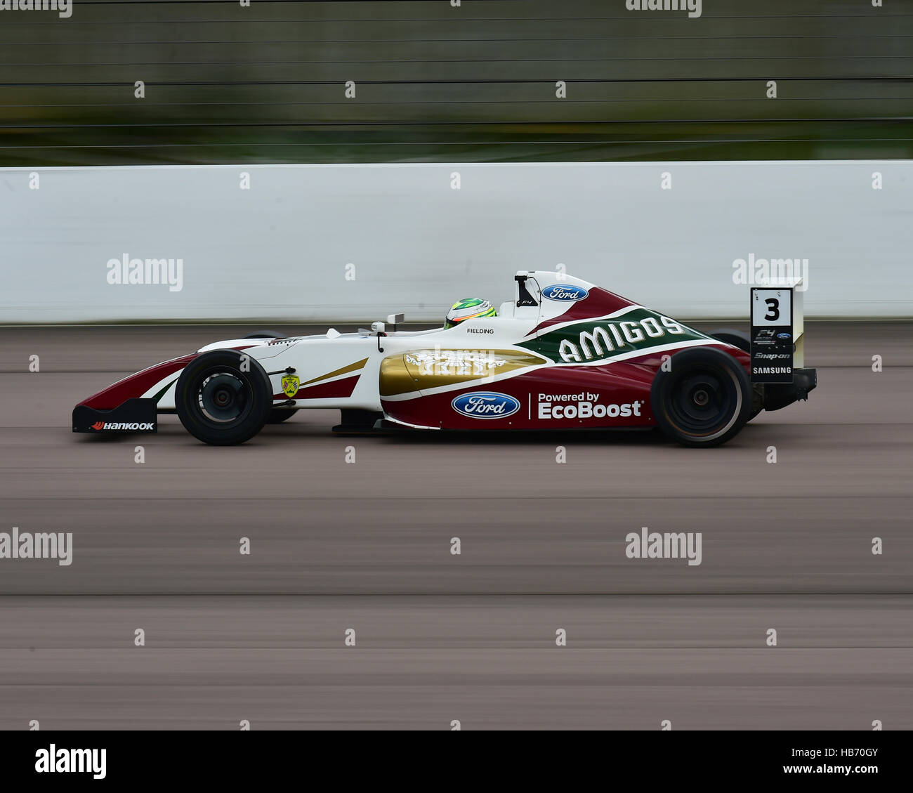 Fielding, Sennan Mygale M14-F4, Ford EcoBoost, F4 championnat britannique, Formule 4, FIA, BTCC, Rockingham Rockingham Speedway Motorsport, dimanche, 28e Banque D'Images