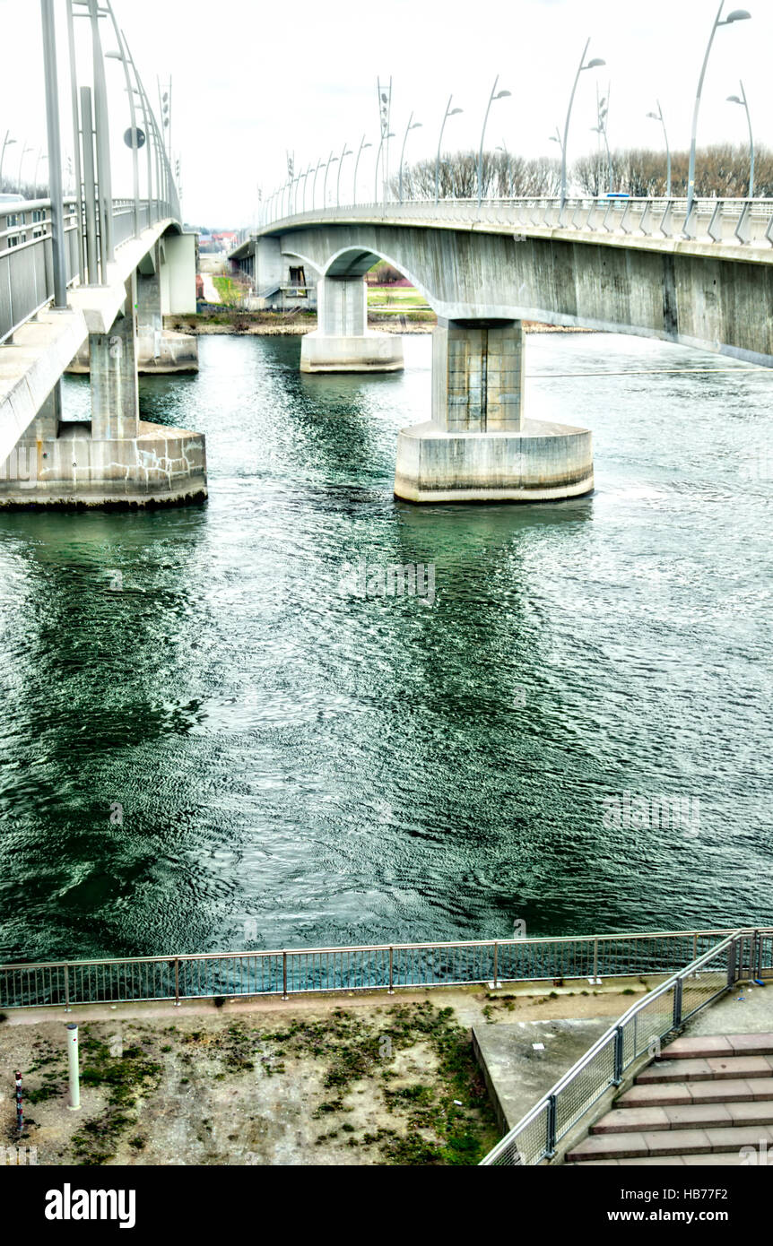 Pont du Rhin en vers Banque D'Images