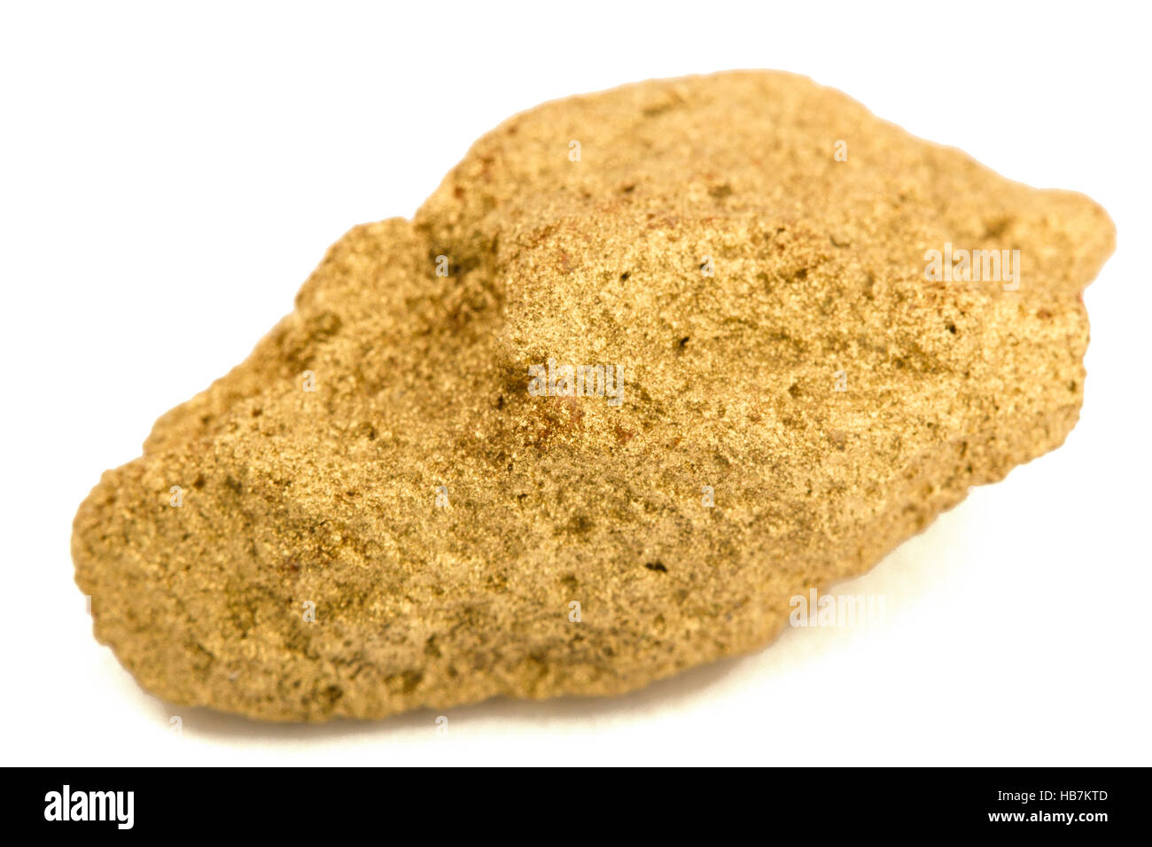 Gold nugget, isolé sur fond blanc Banque D'Images