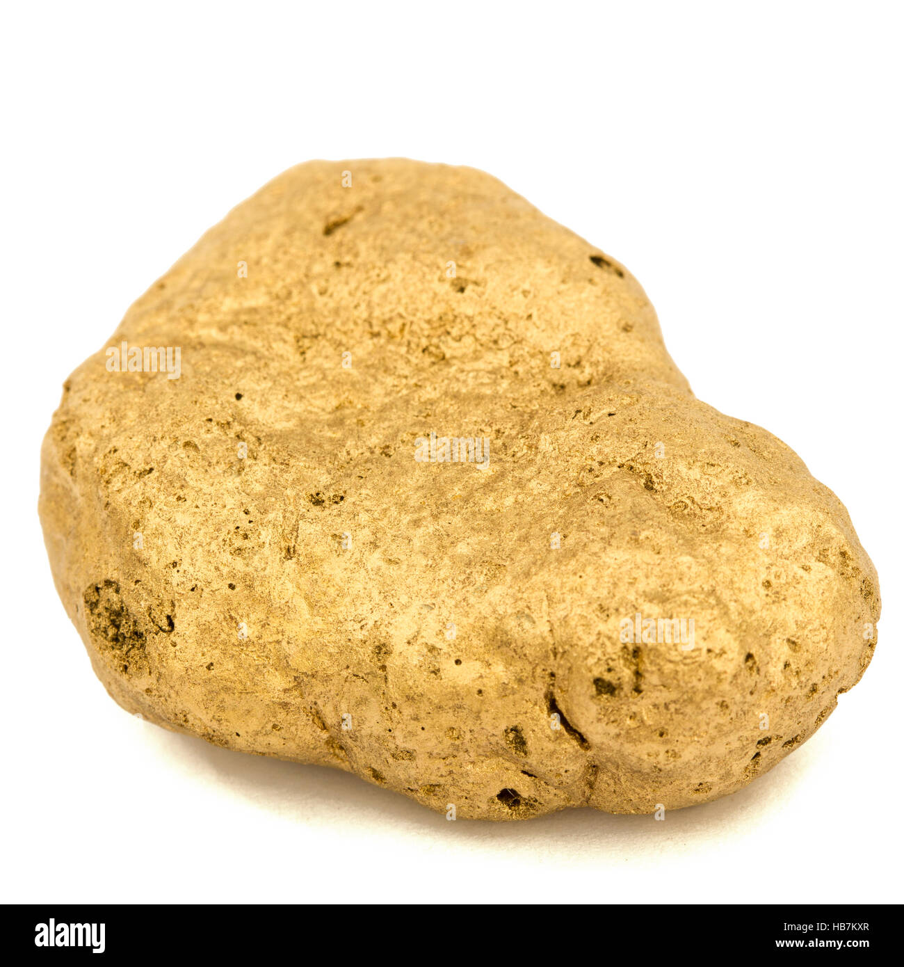 Gold nugget, isolé sur fond blanc Banque D'Images