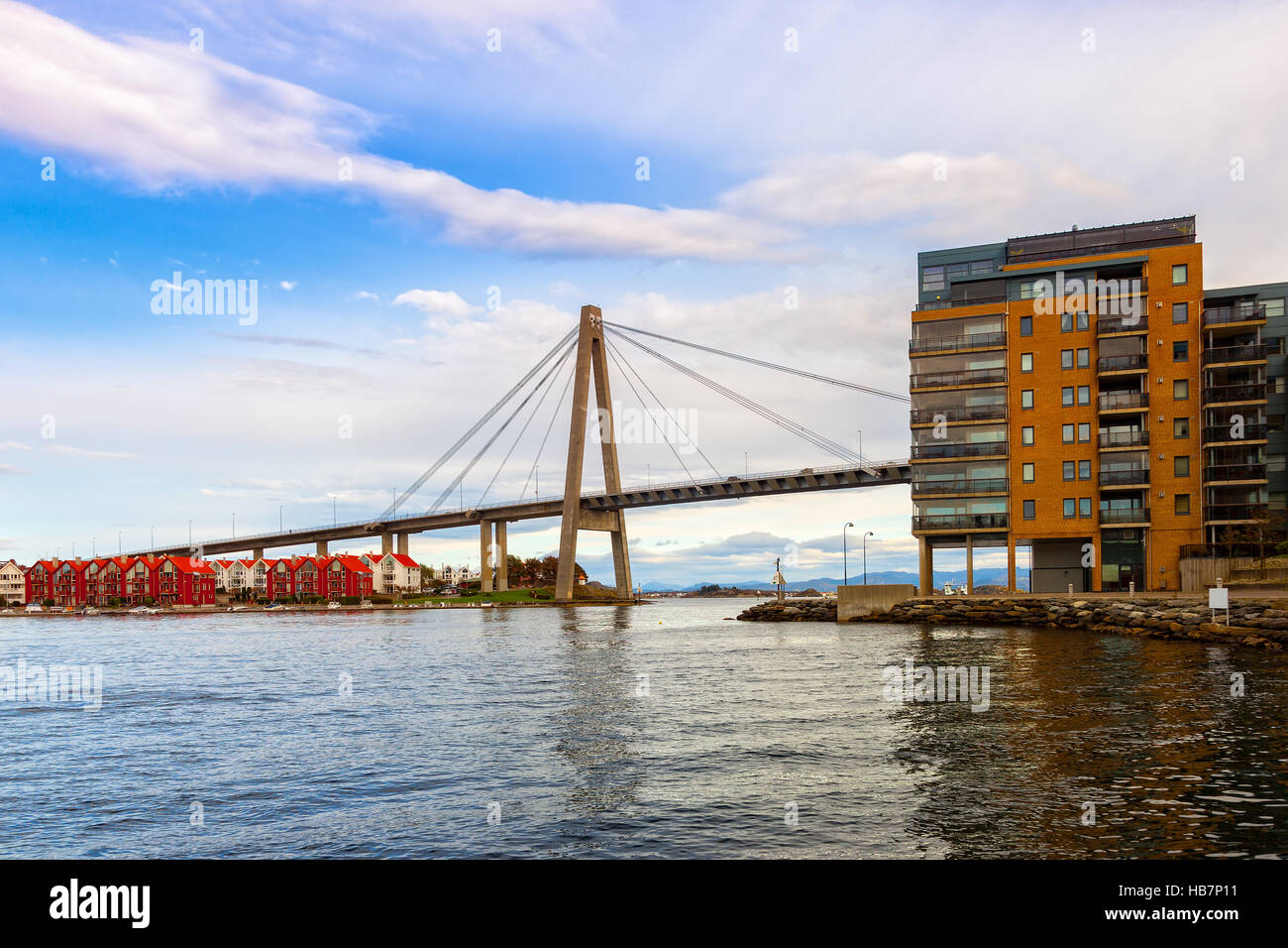 Stavanger panorama du pont dans l'arrière-plan, la Norvège. Banque D'Images