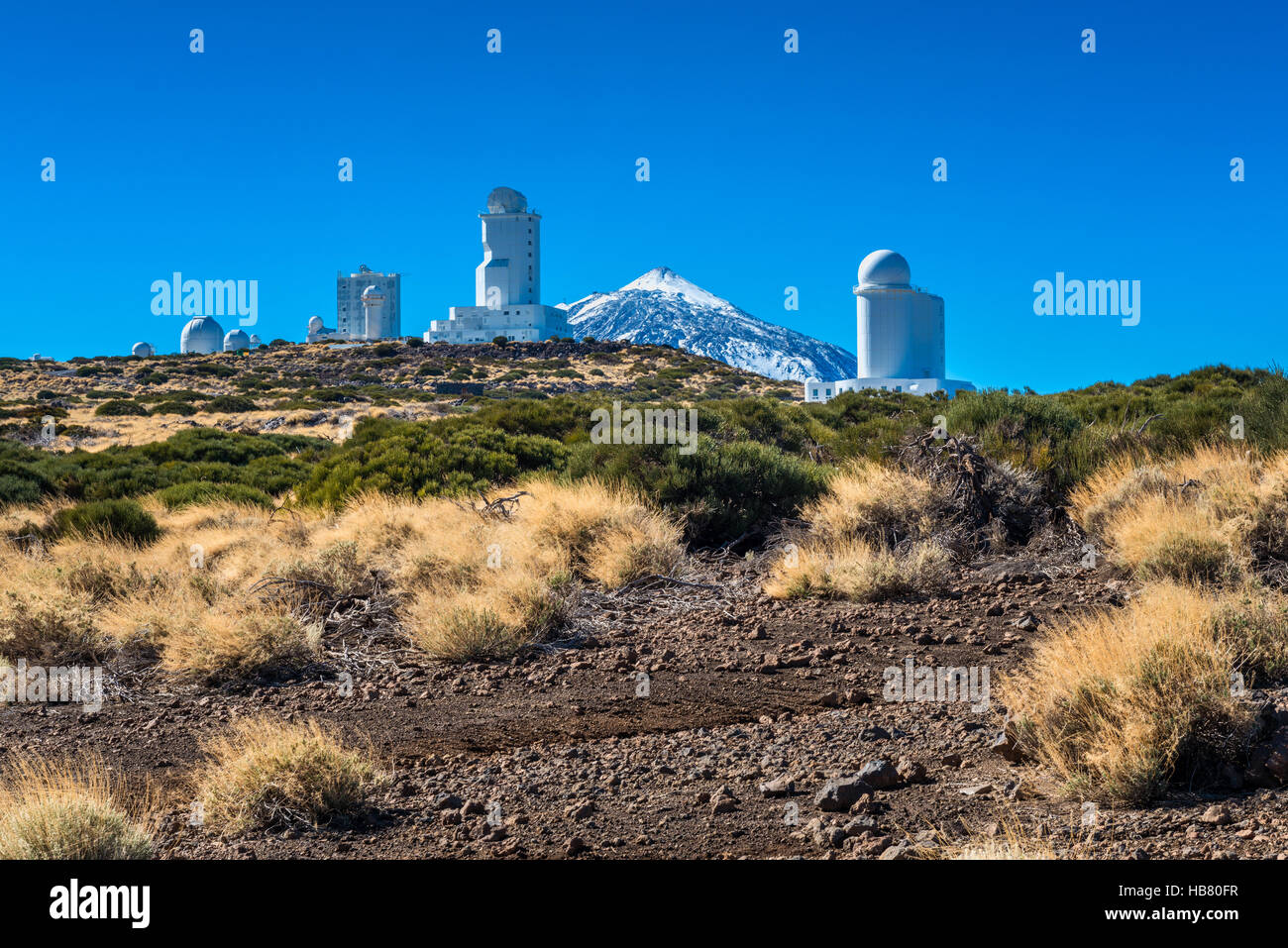 Observatoire dans le Parc National du Teide Tenerife Banque D'Images