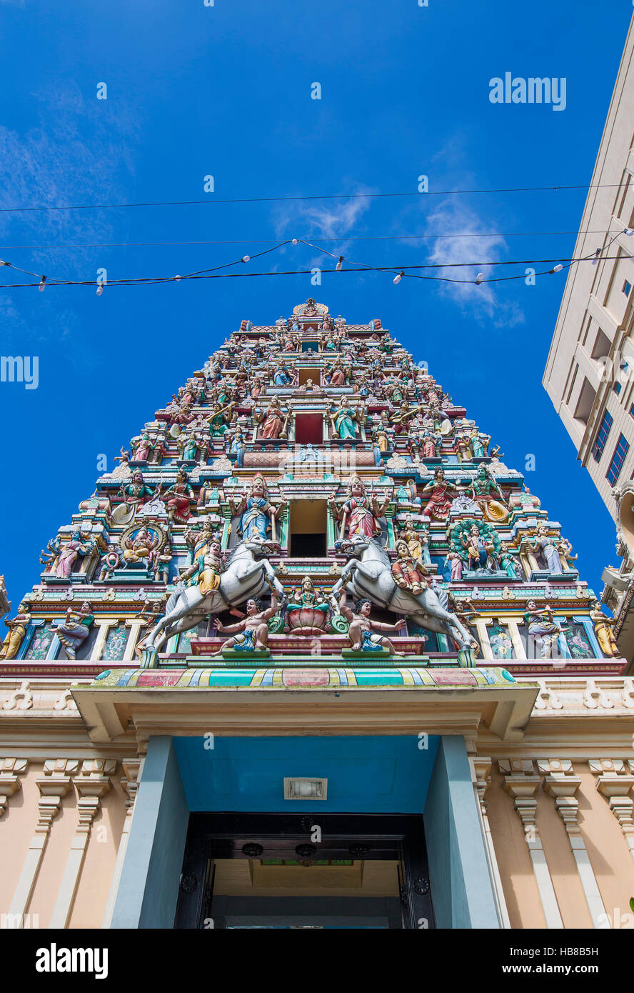 Temple hindou Sri Mahamariamman dans Chinatown. Kuala Lumpur, Malaisie Banque D'Images