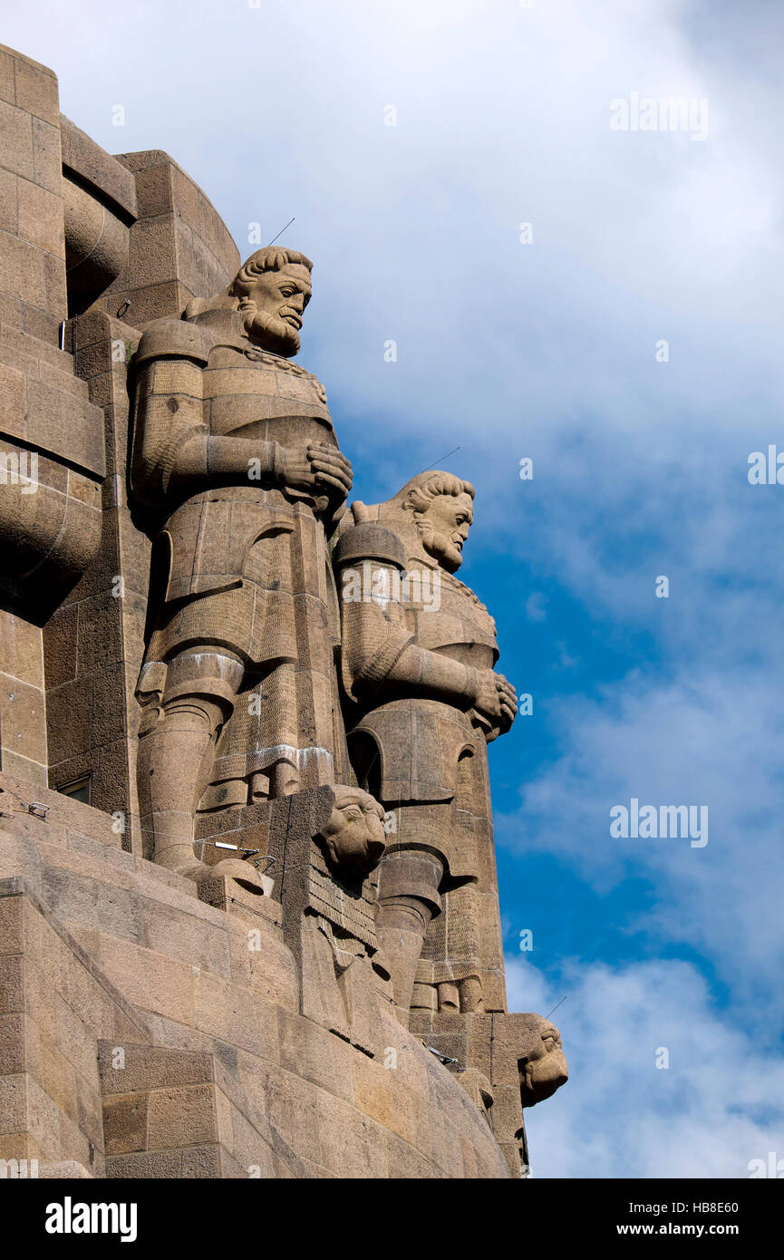 Les chiffres d'un tuteur, le Monument de la Bataille des Nations de Leipzig, Völkerschlachtdenkmal, Saxe, Allemagne Banque D'Images