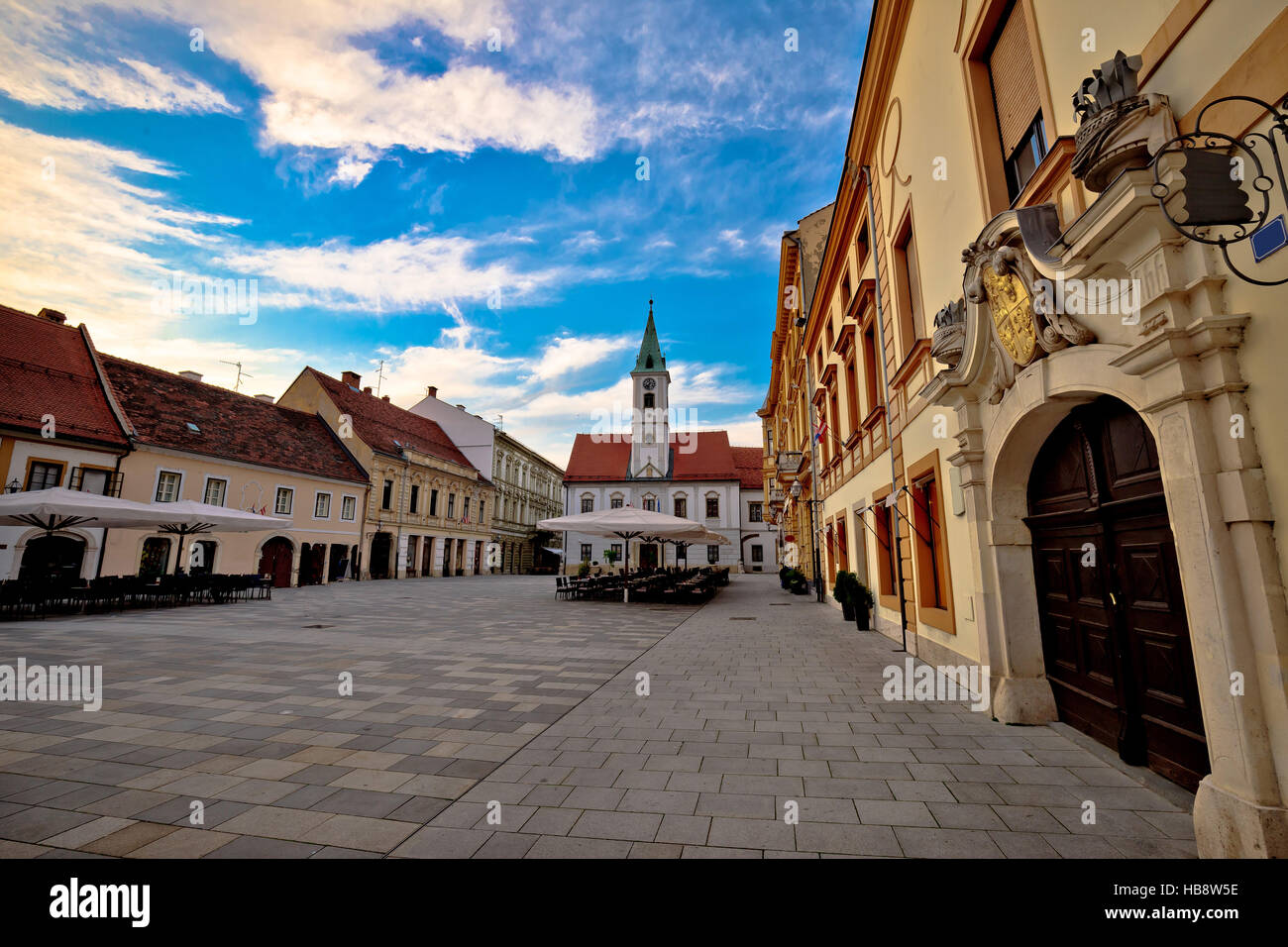 L'architecture baroque de Varazdin, centre ville Banque D'Images